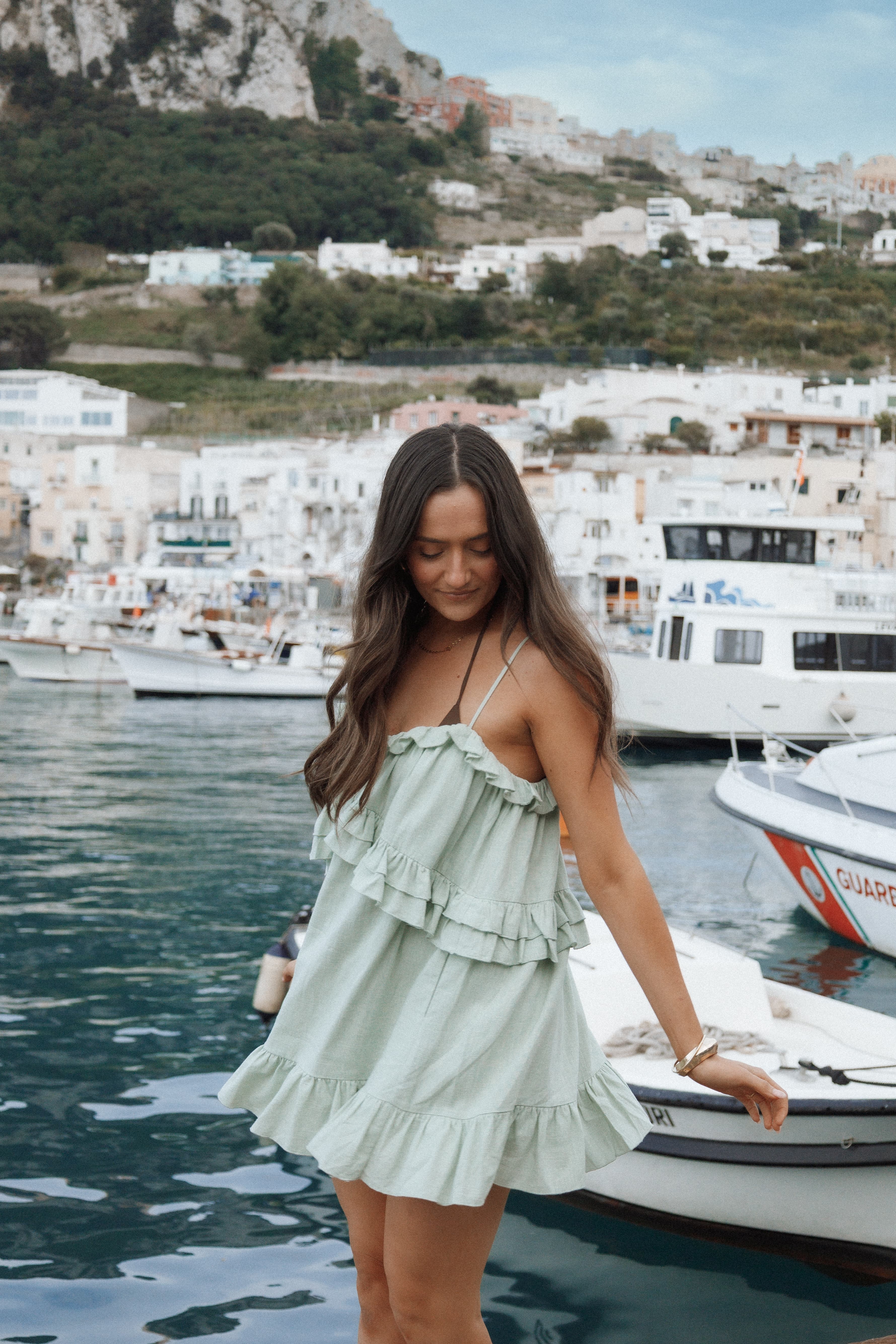 Angie Ruffle Mini Dress - Jade | Petal & Pup USA