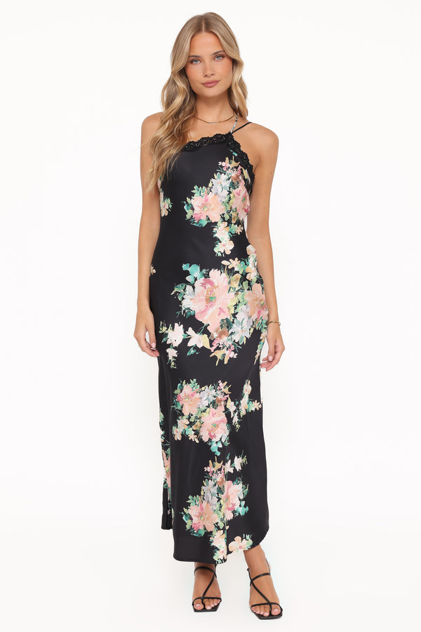 Petal and Pup USA DRESSES Anika Maxi Dress - Black Floral