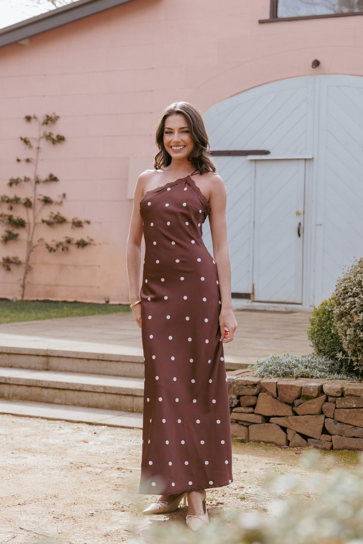 Anika Maxi Dress - Brown Polka Dot Anika Maxi Dress - Brown Polka Dot