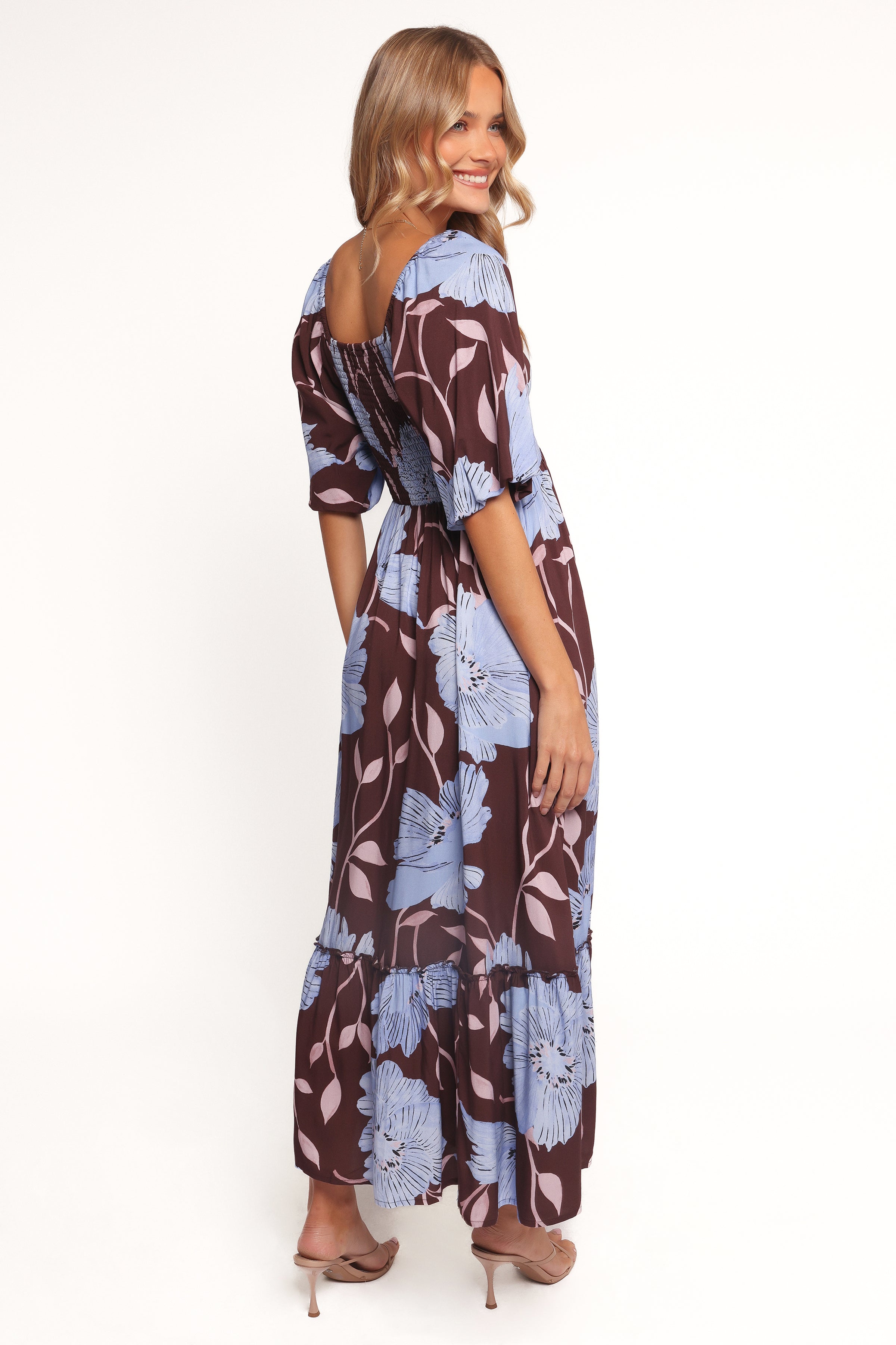 Petal and Pup USA DRESSES Annabella Maxi Dress - Blue Poppies