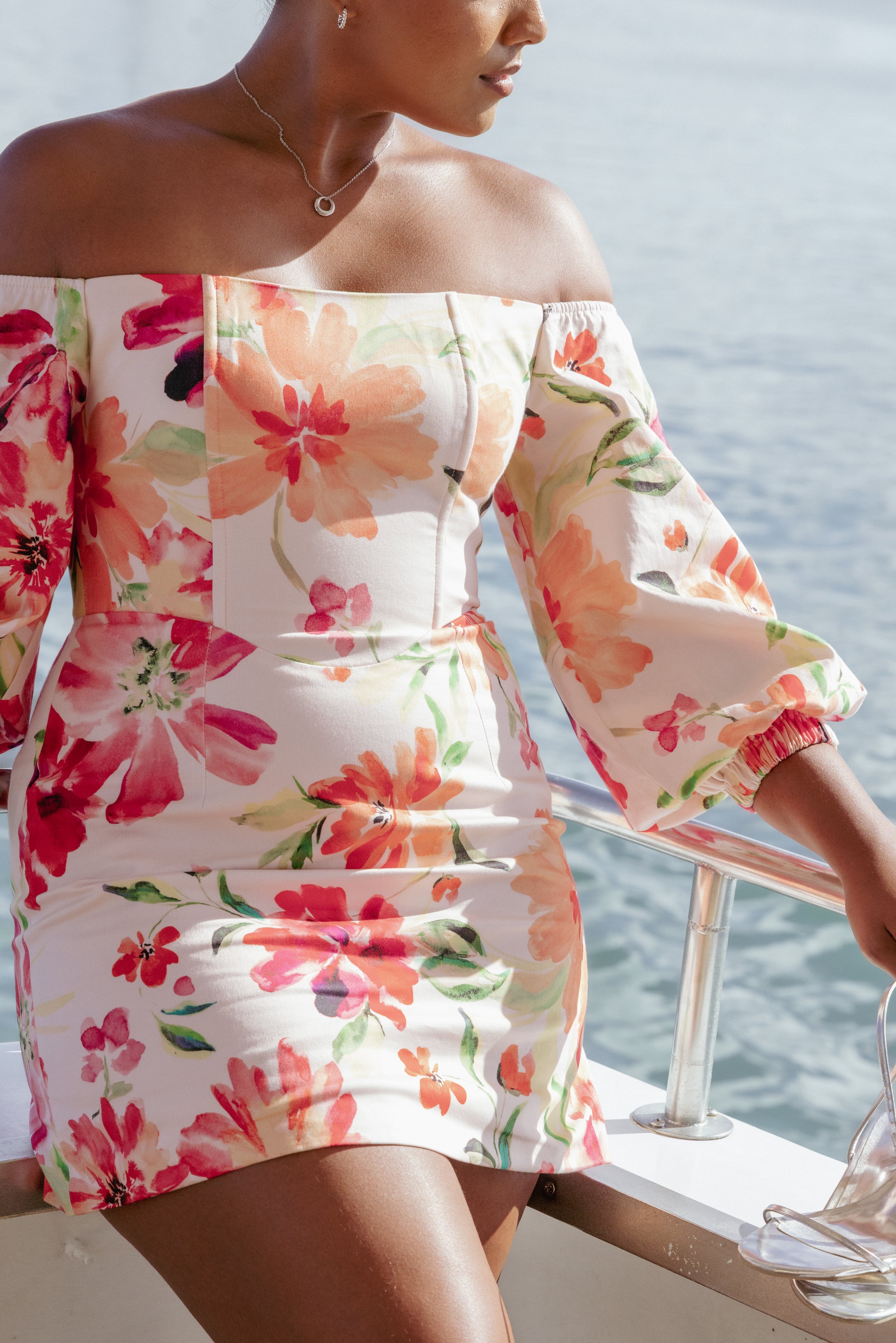 Petal and Pup USA DRESSES Annette Mini Dress - Orange Floral