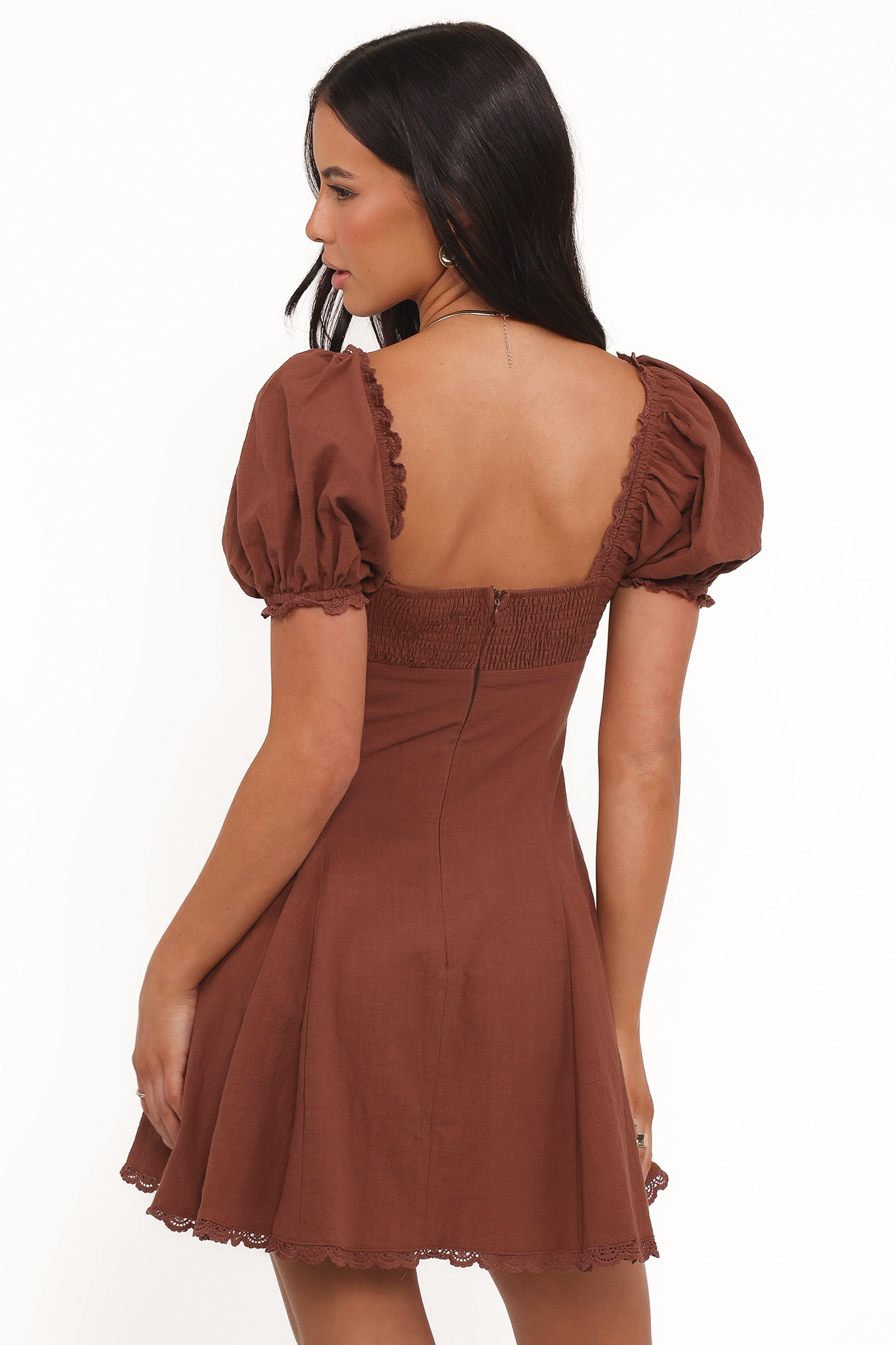 Petal and Pup USA DRESSES Anora Mini Dress - Cognac