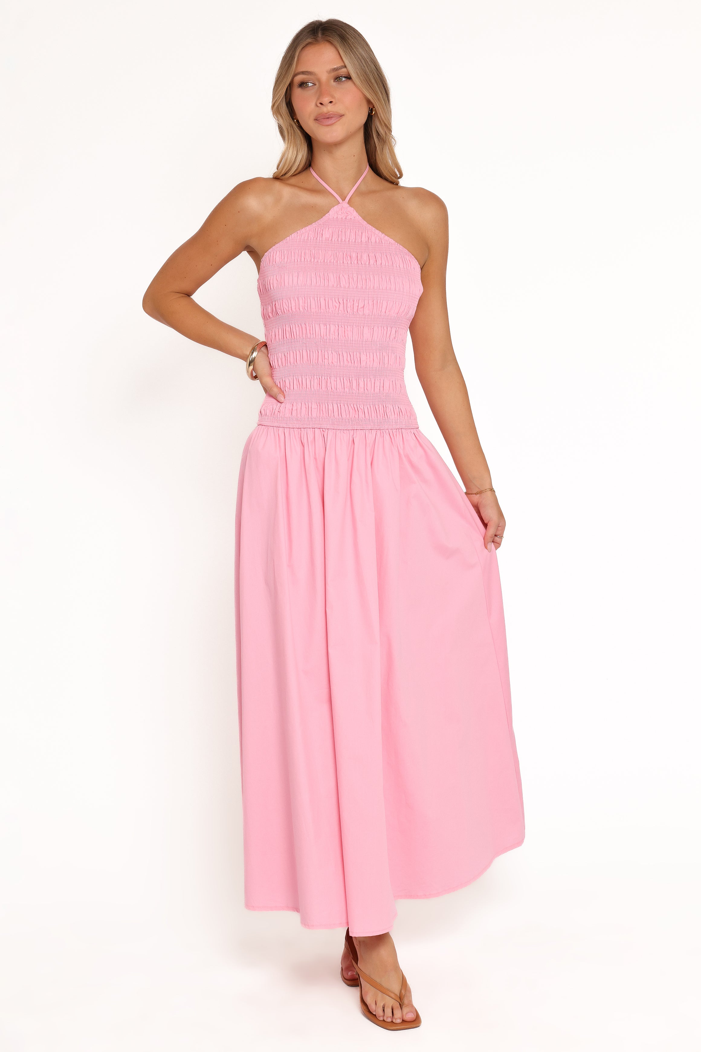 Petal and Pup USA DRESSES Aradia Halter Maxi Dress - Pink