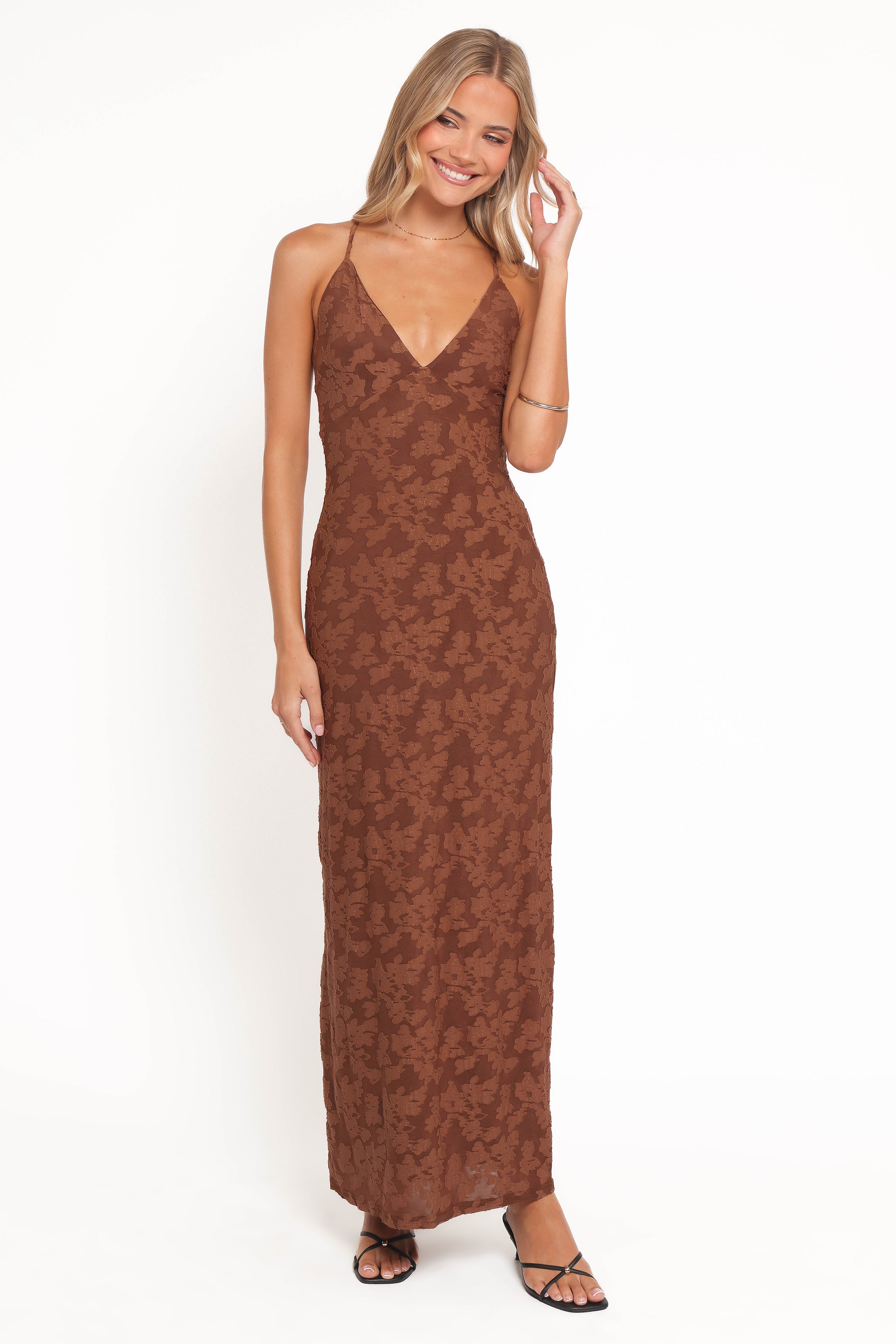 chinese dress ladies Amabella Brown Maxi Dress - US 4 main image 0
