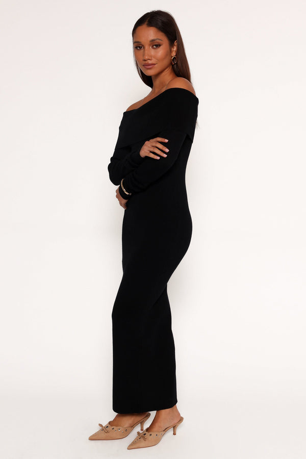 long black dress womens Alison Long Sleeve Maxi Dress - Black