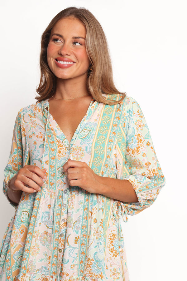 Petal and Pup USA DRESSES Arden Mini Dress - Green Multi