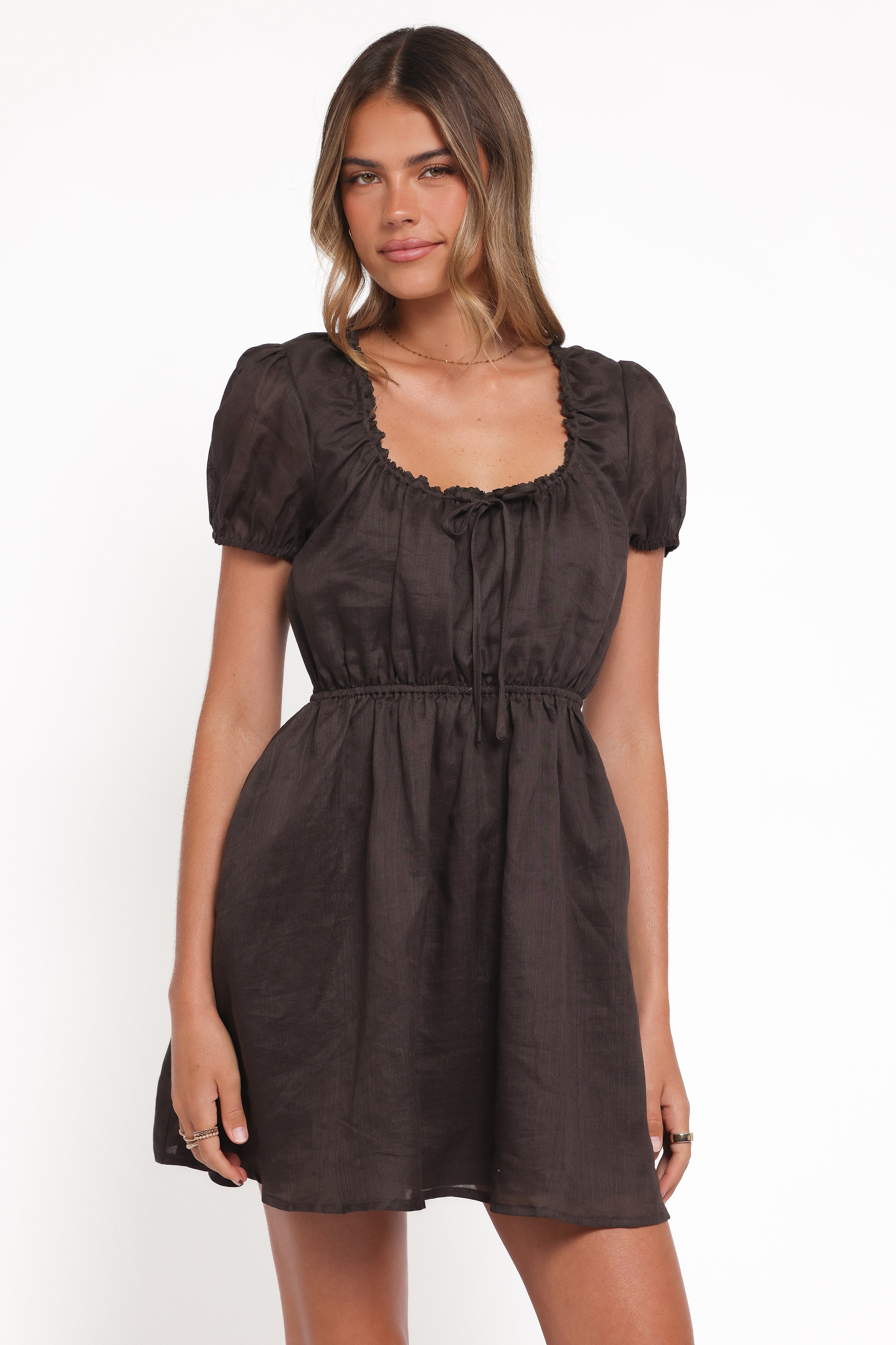 Petal and Pup USA DRESSES Arista Mini Dress - Espresso
