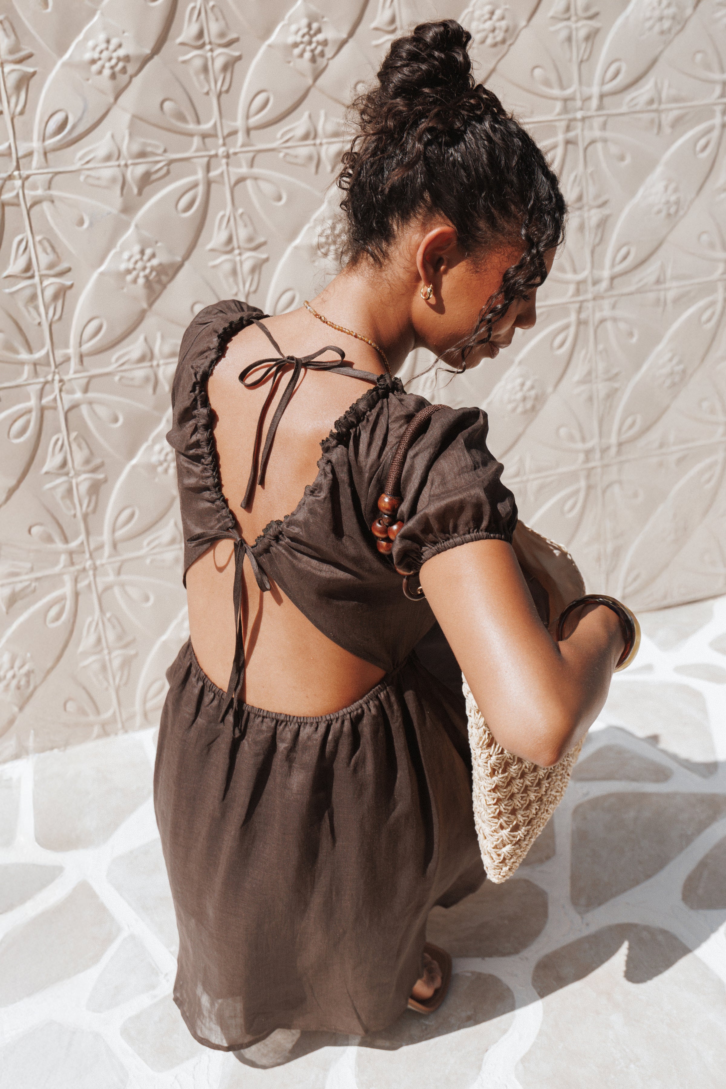 Petal and Pup USA DRESSES Arista Mini Dress - Espresso