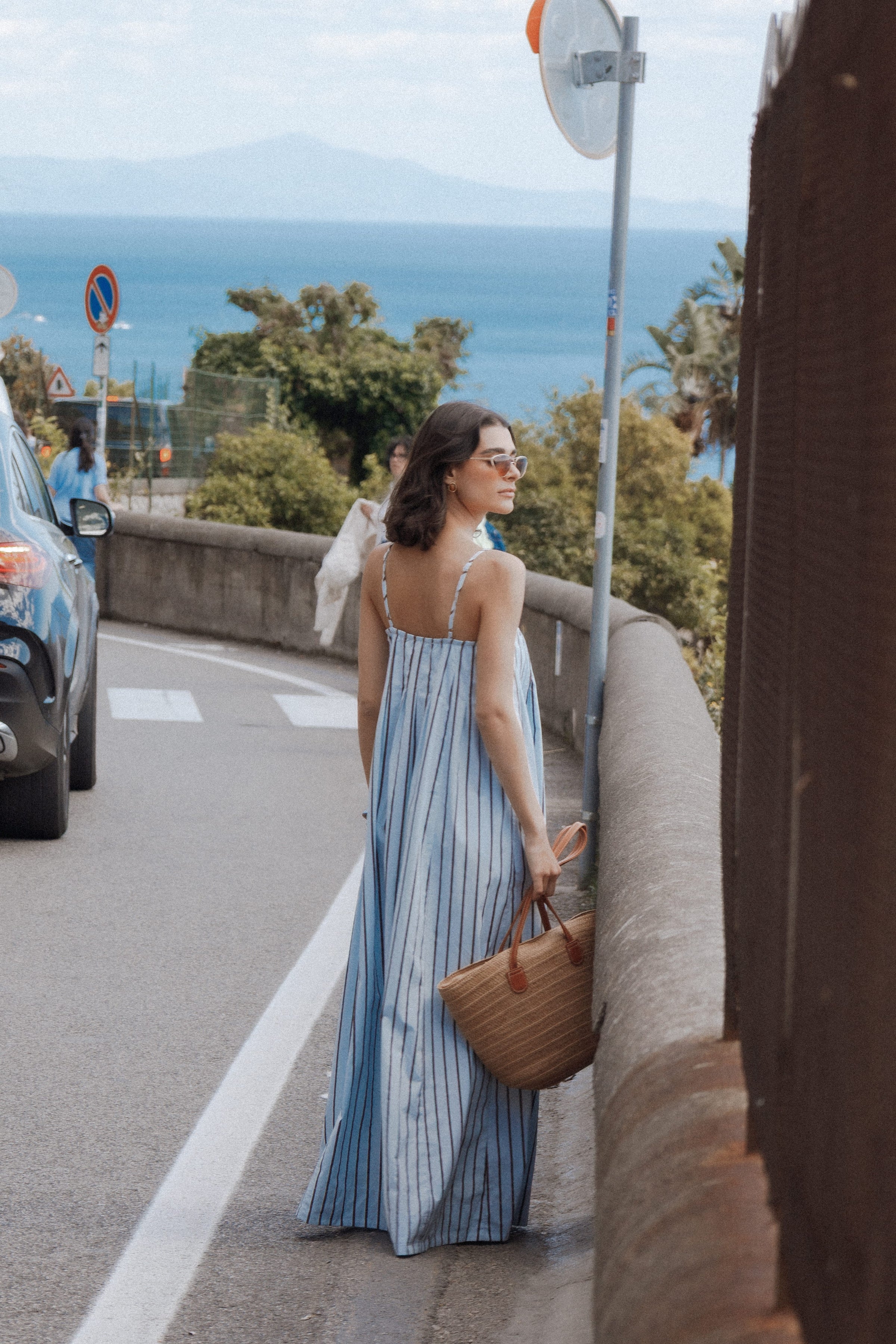 Petal and Pup USA DRESSES Arletta Maxi Dress - Blue/Brown Stripe