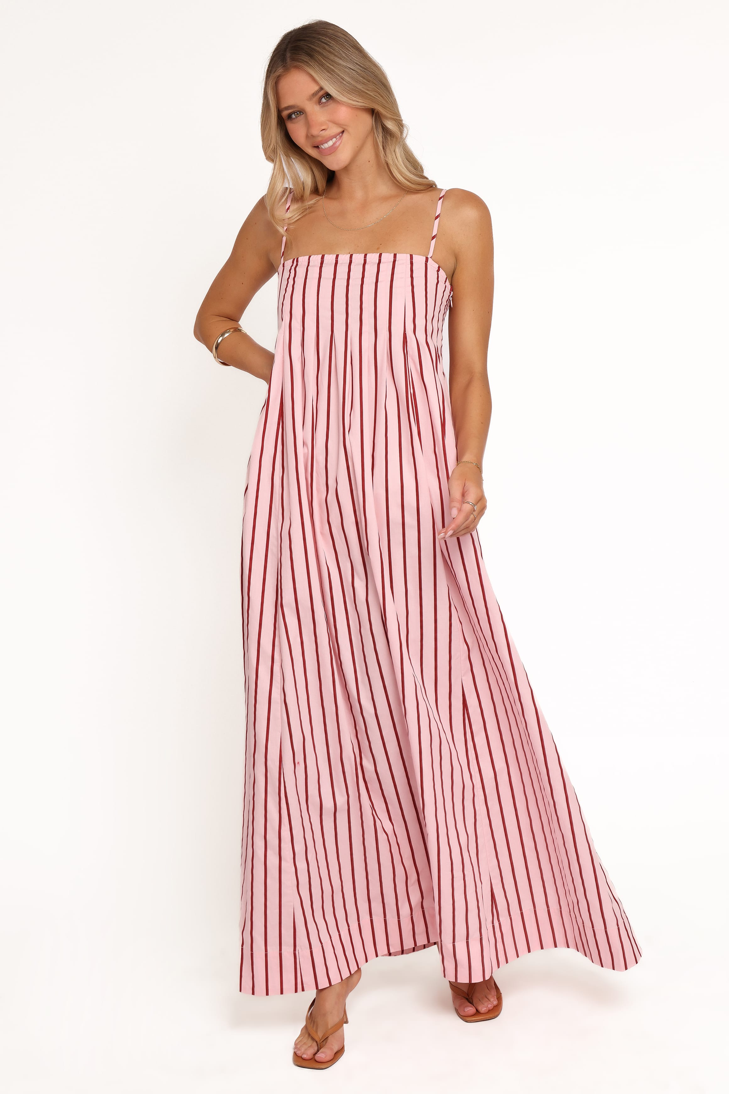 Petal and Pup USA DRESSES Arletta Maxi Dress - Pink Stripe