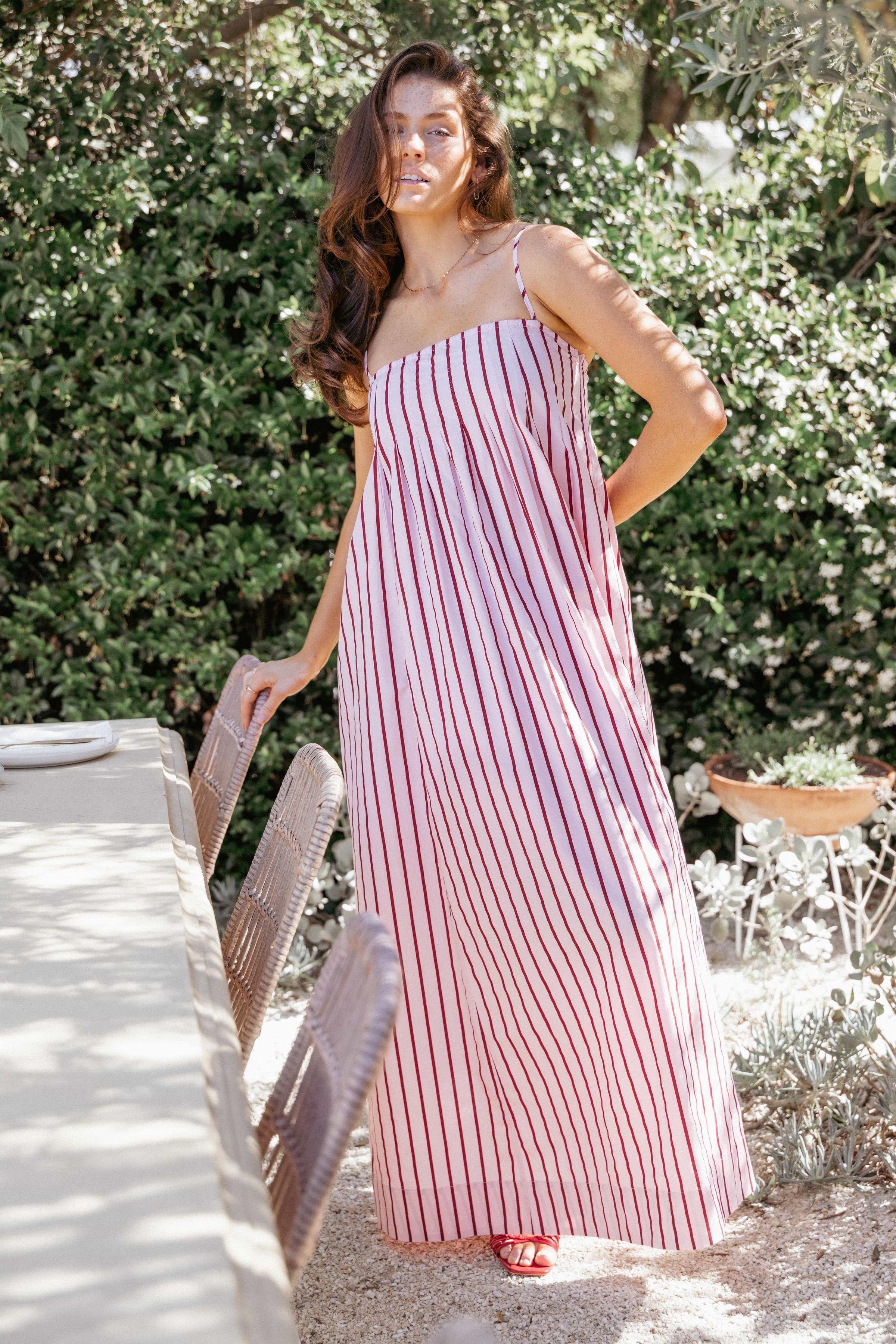 Petal and Pup USA DRESSES Arletta Maxi Dress - Pink Stripe