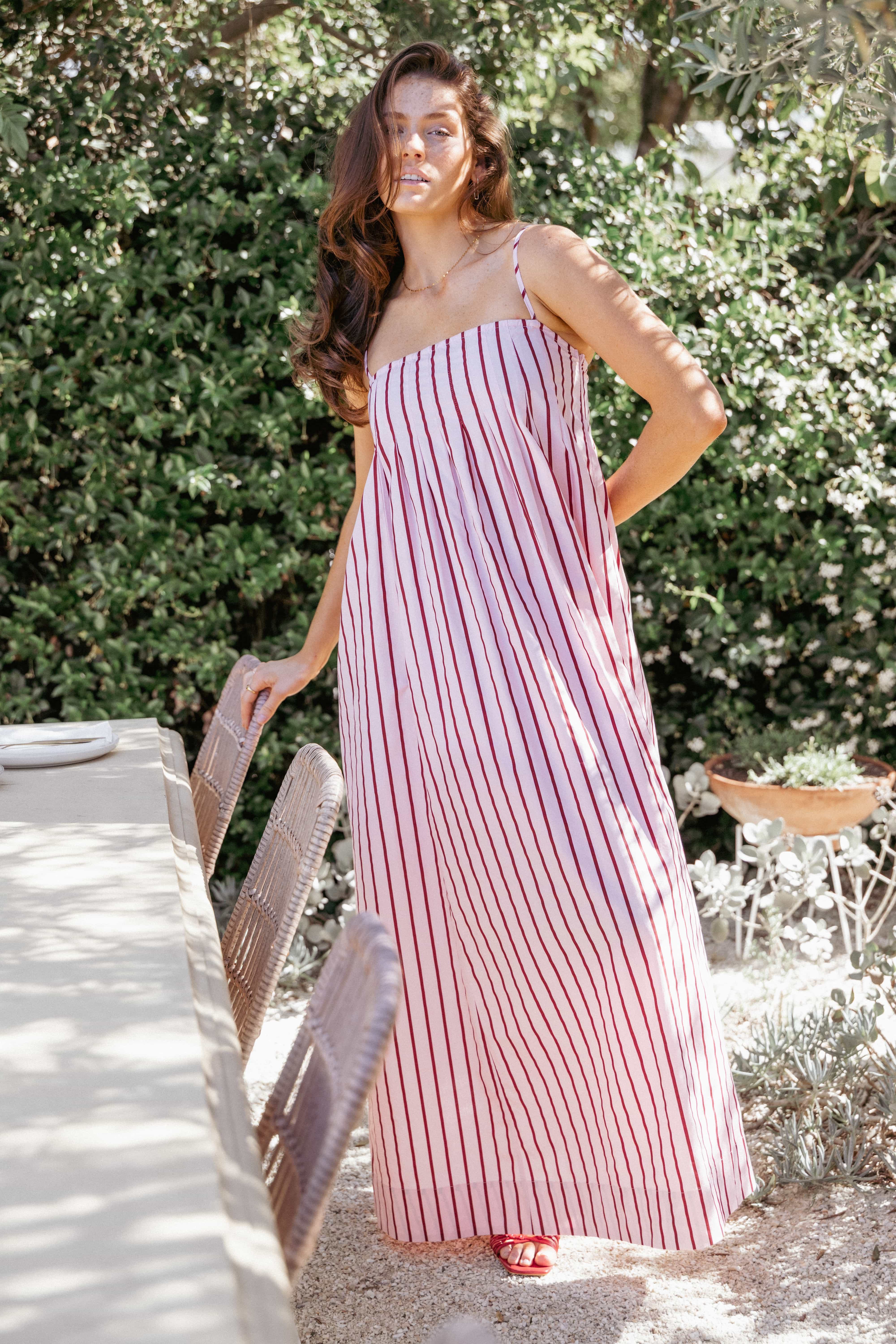 Petal and Pup USA DRESSES Arletta Maxi Dress - Pink Stripe
