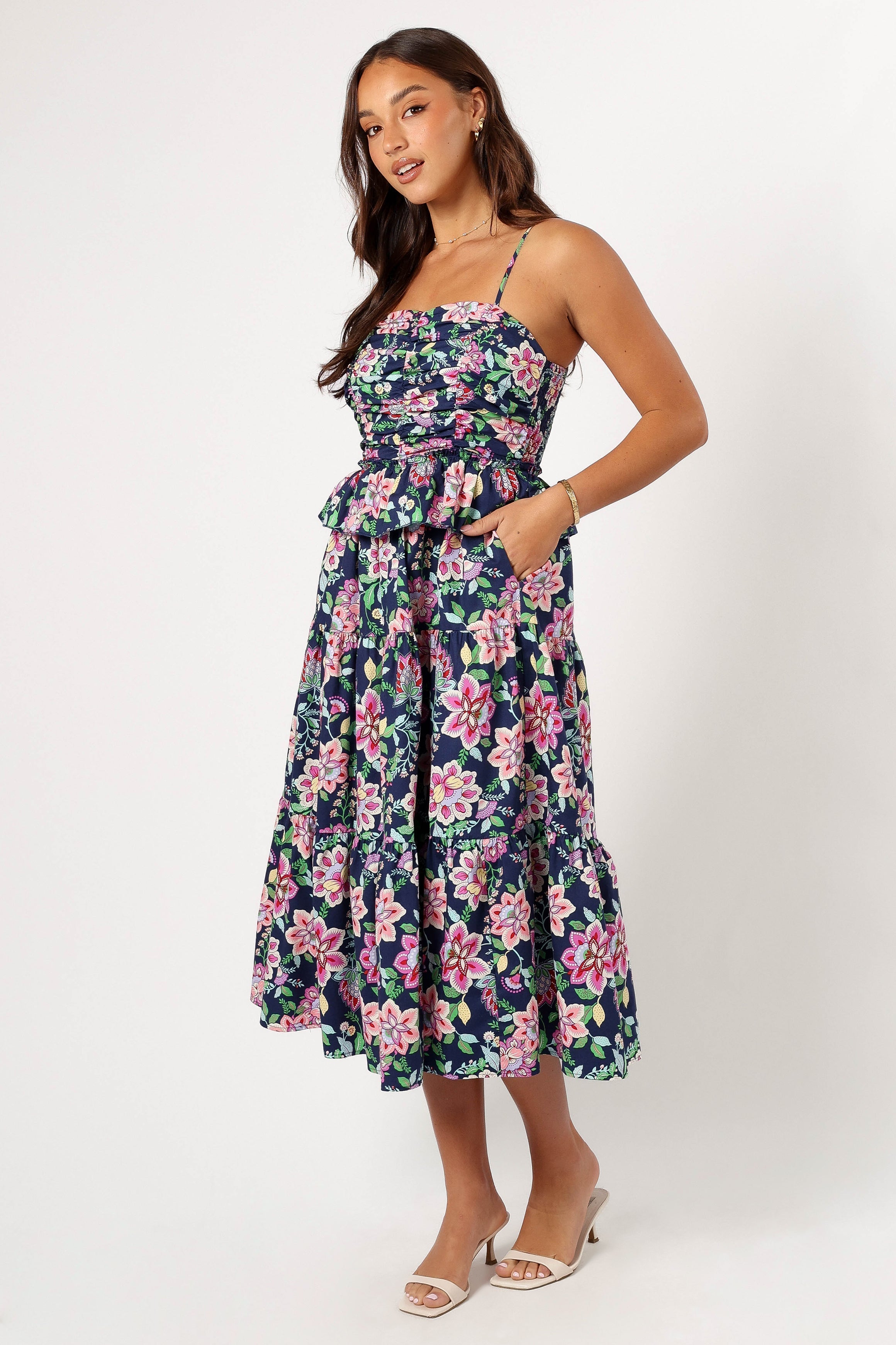Petal and Pup USA DRESSES Arlo Midi Dress - Navy