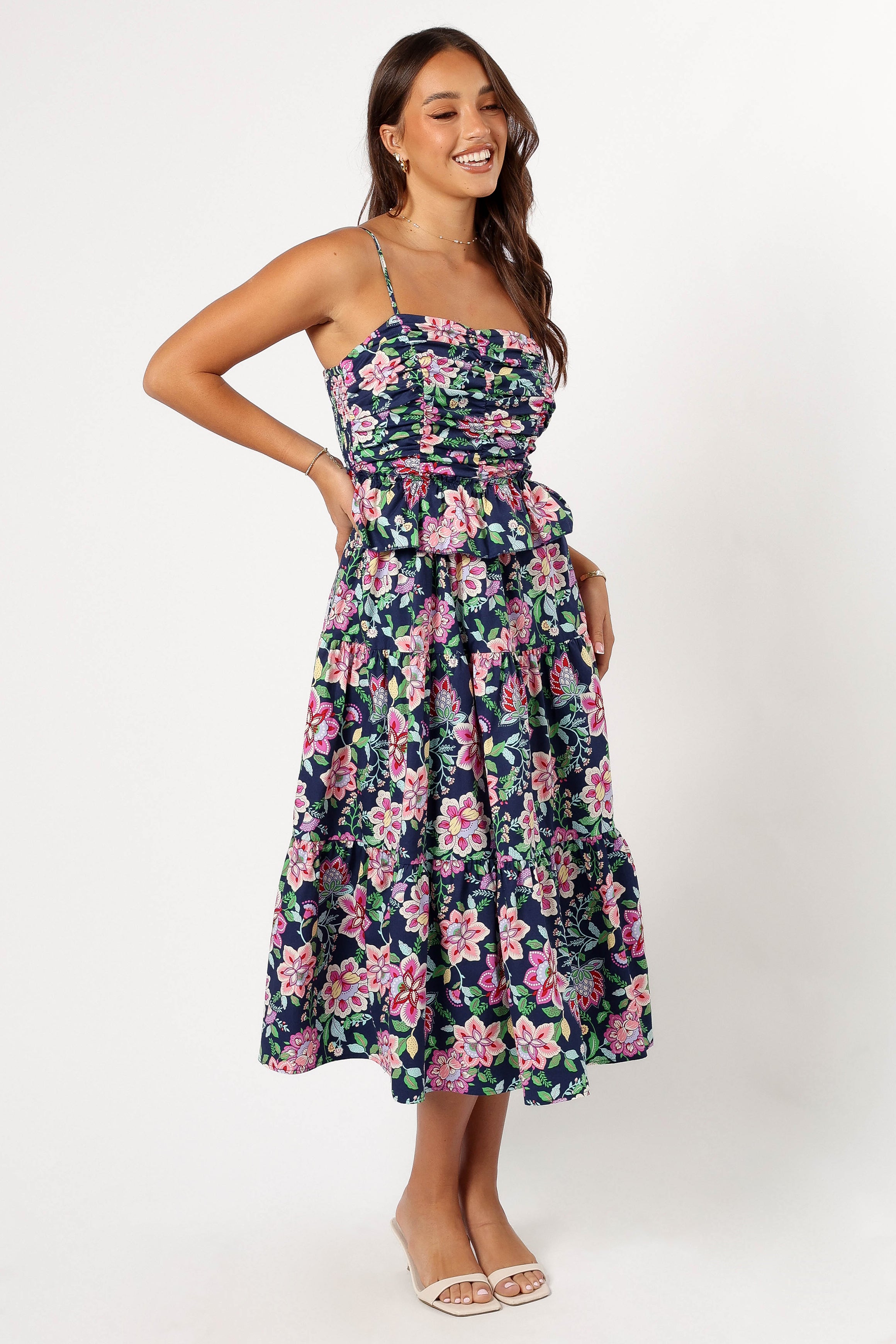 Petal and Pup USA DRESSES Arlo Midi Dress - Navy
