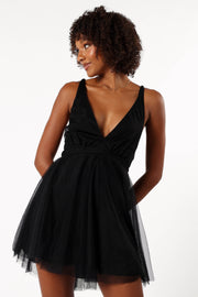 Petal and Pup USA DRESSES Arlowe Halterneck Mini Dress - Black
