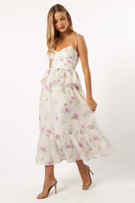 Petal and Pup USA DRESSES Armani Midi Dress - White Floral