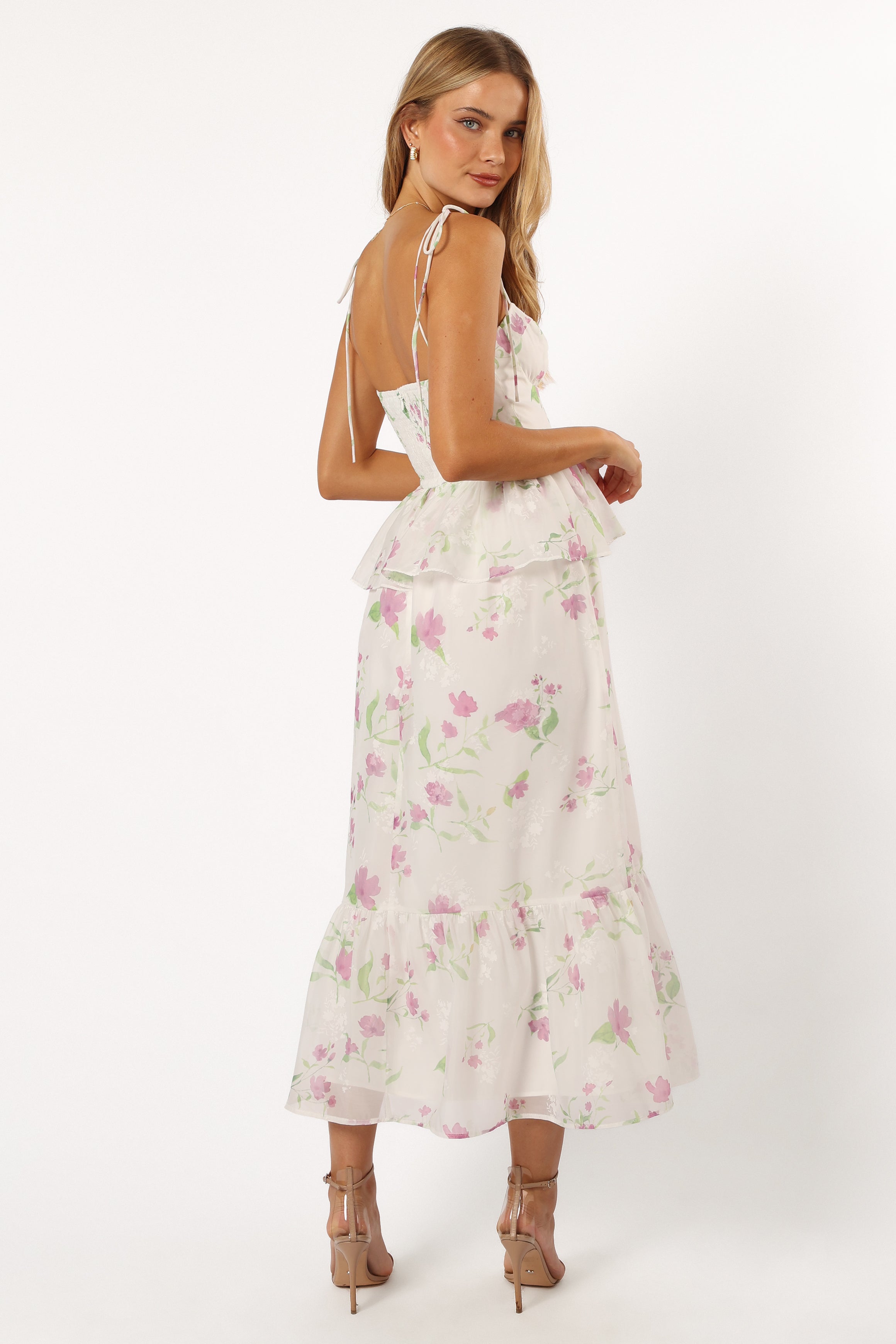 Petal and Pup USA DRESSES Armani Midi Dress - White Floral