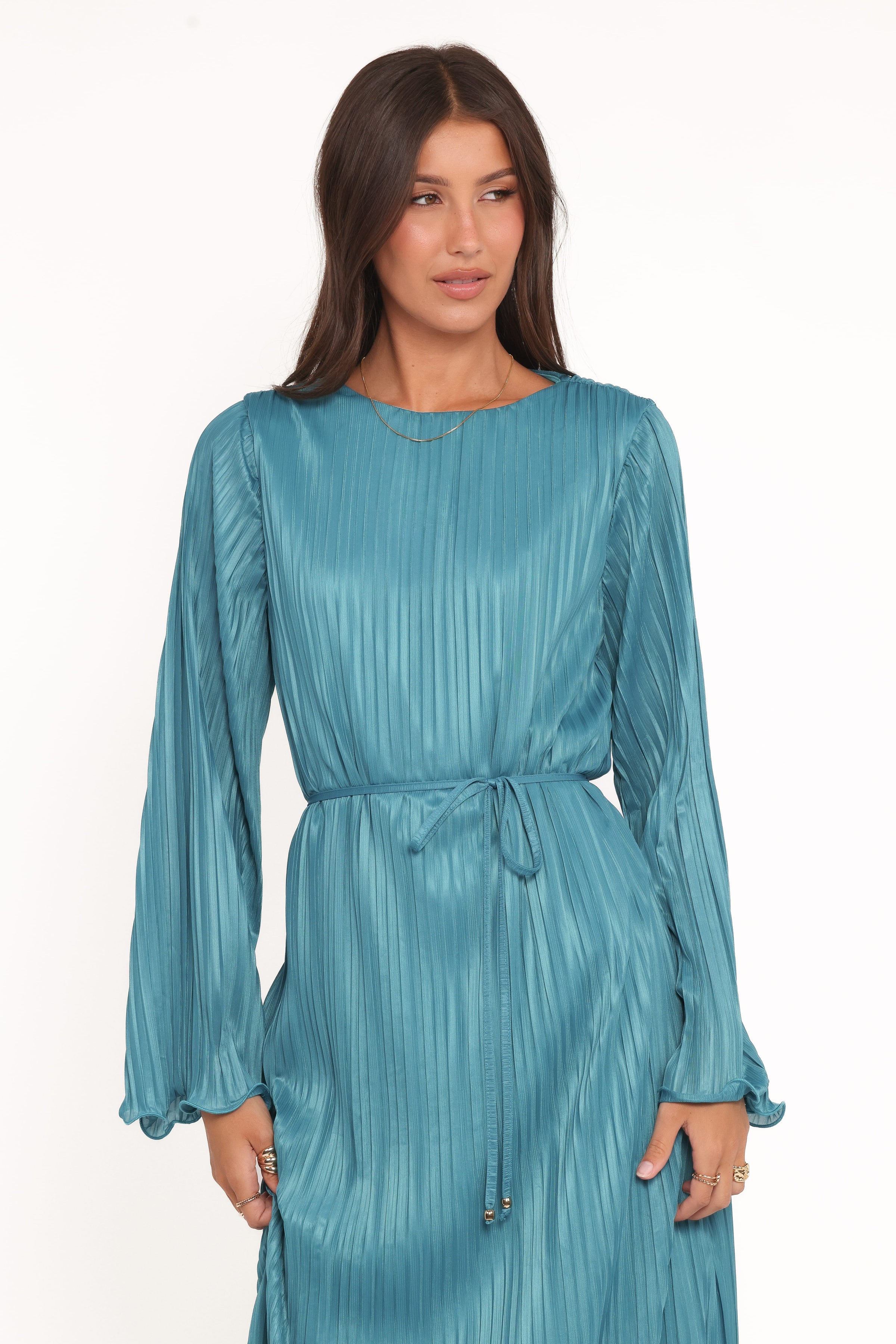 Petal and Pup USA DRESSES Armena Long Sleeve Maxi Dress - Teal