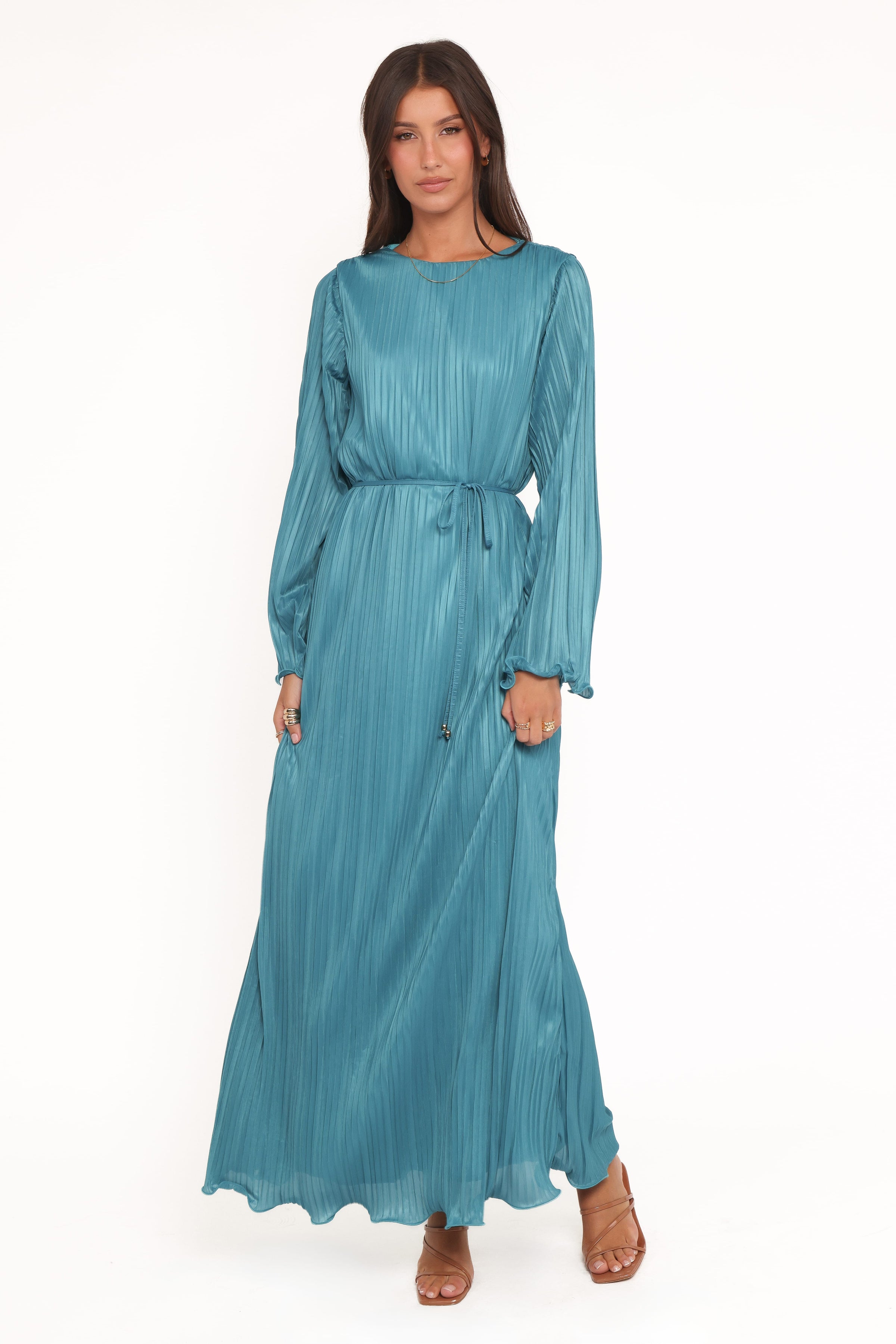 Petal and Pup USA DRESSES Armena Long Sleeve Maxi Dress - Teal