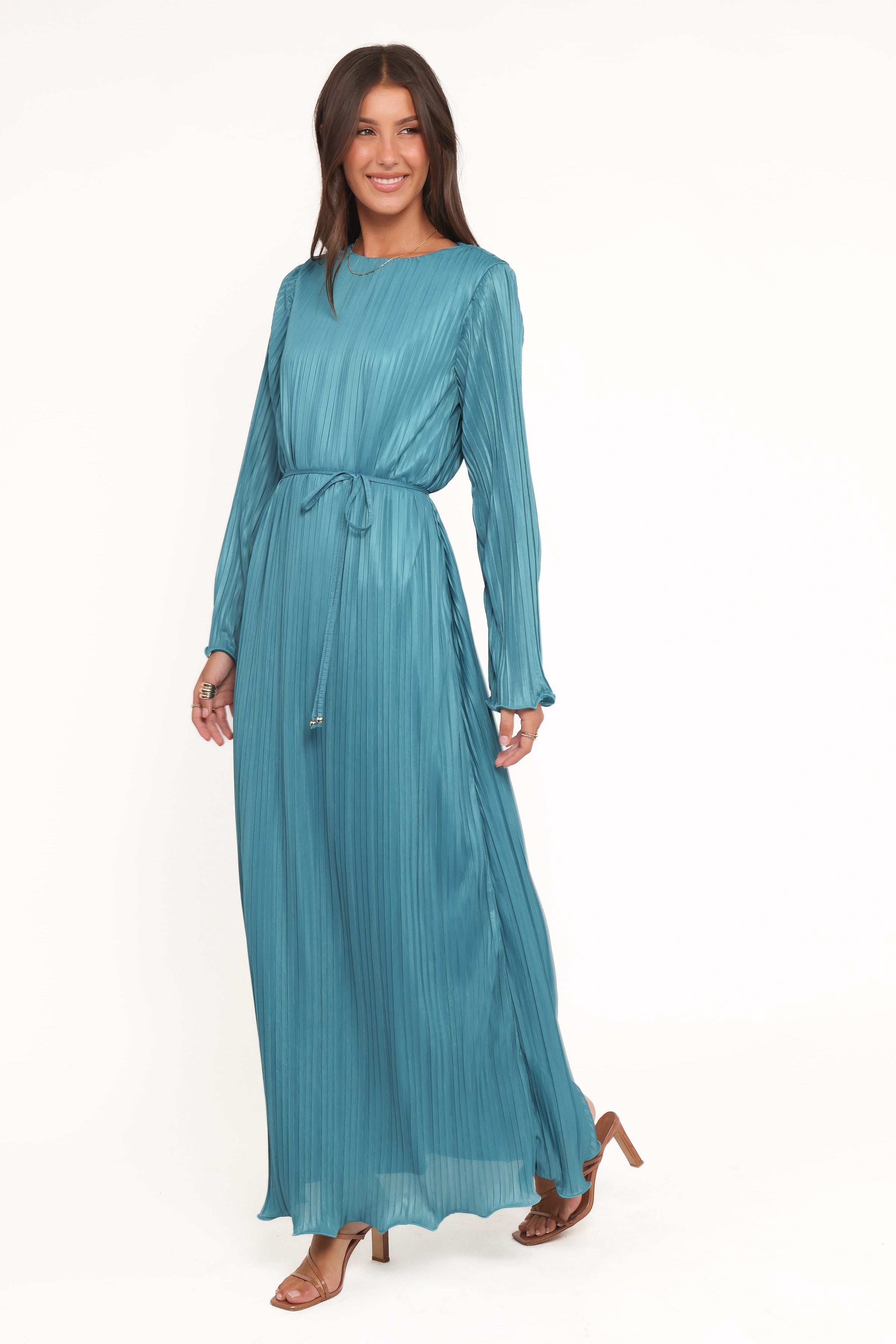Petal and Pup USA DRESSES Armena Long Sleeve Maxi Dress - Teal