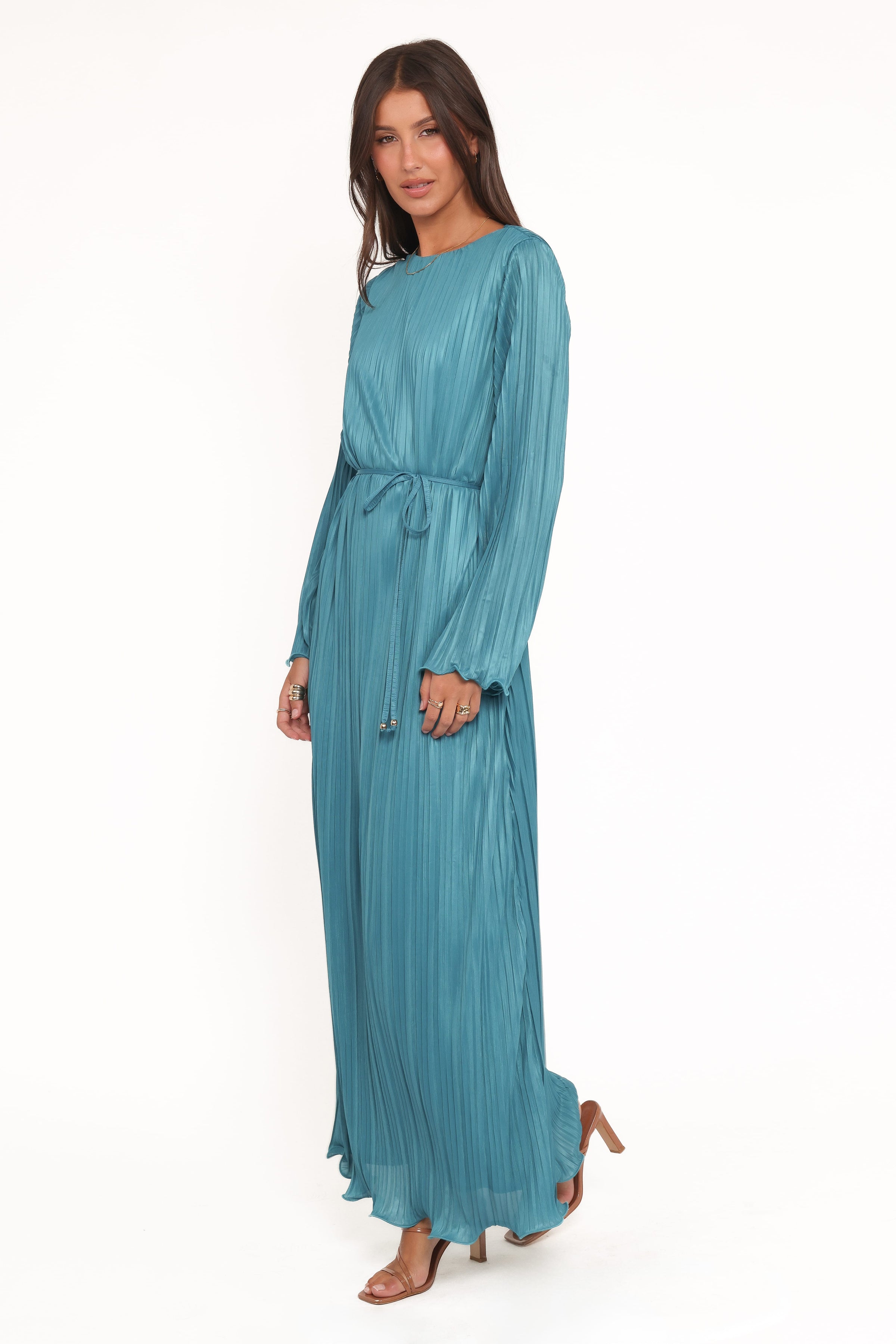 Petal and Pup USA DRESSES Armena Long Sleeve Maxi Dress - Teal