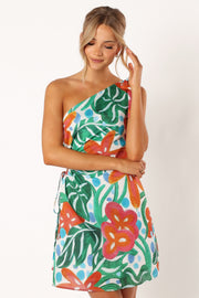 Petal and Pup USA DRESSES Arwan One Shoulder Mini Dress - Kauai