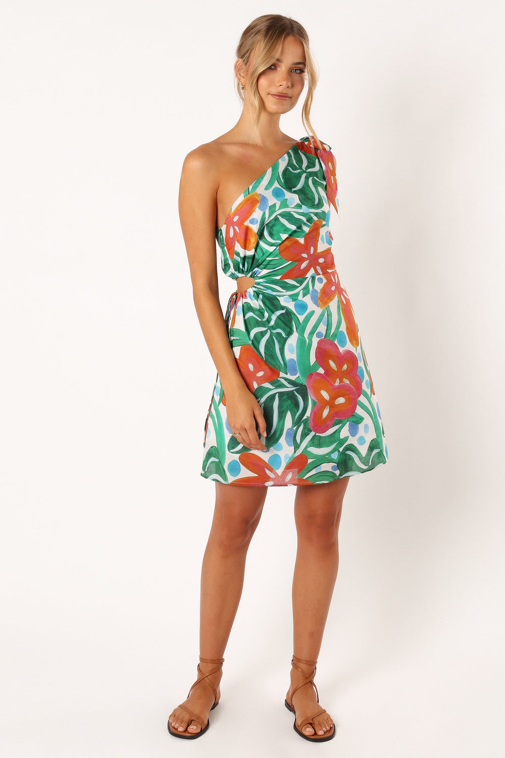 Petal and Pup USA DRESSES Arwan One Shoulder Mini Dress - Kauai