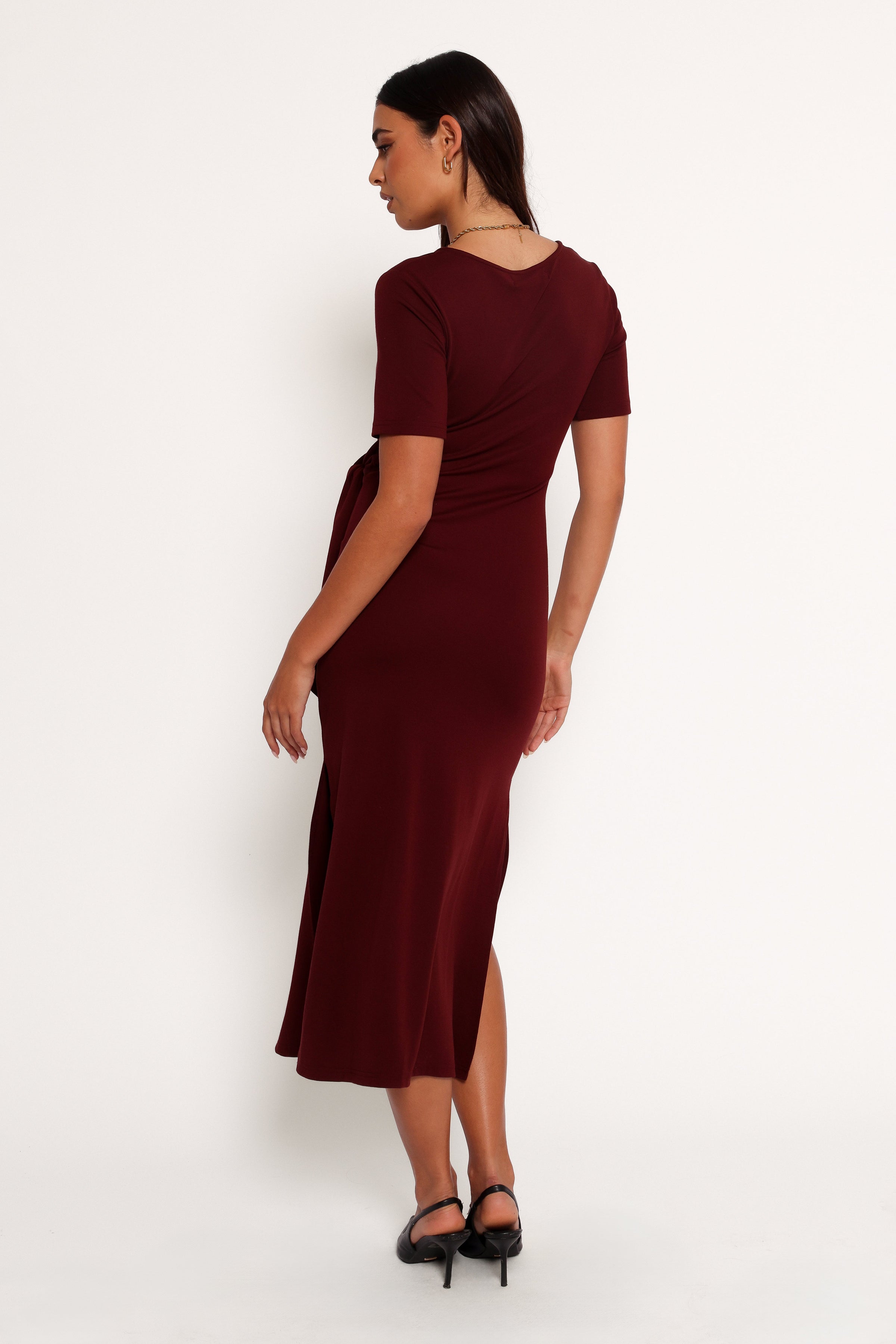 Petal and Pup USA DRESSES Asha Midi Dress - Wine