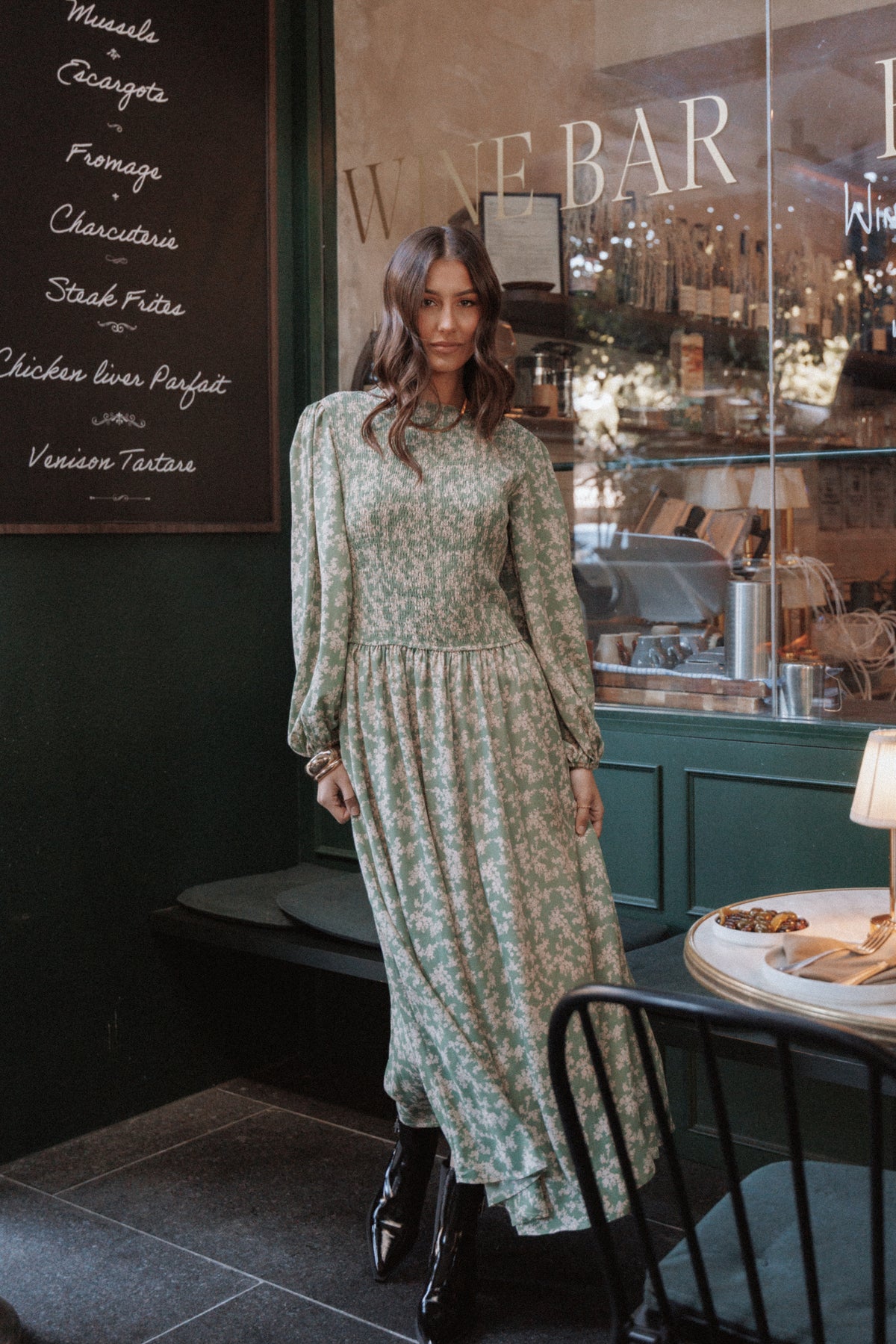 Petal and Pup Women's Ashara Long Sleeve Midi Dress - Green Floral Petal and Pup Women's Ashara Long Sleeve Midi Dress - Green Floral