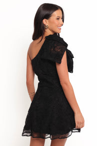 Petal and Pup USA DRESSES Ashly Off Shoulder Mini Dress - Black