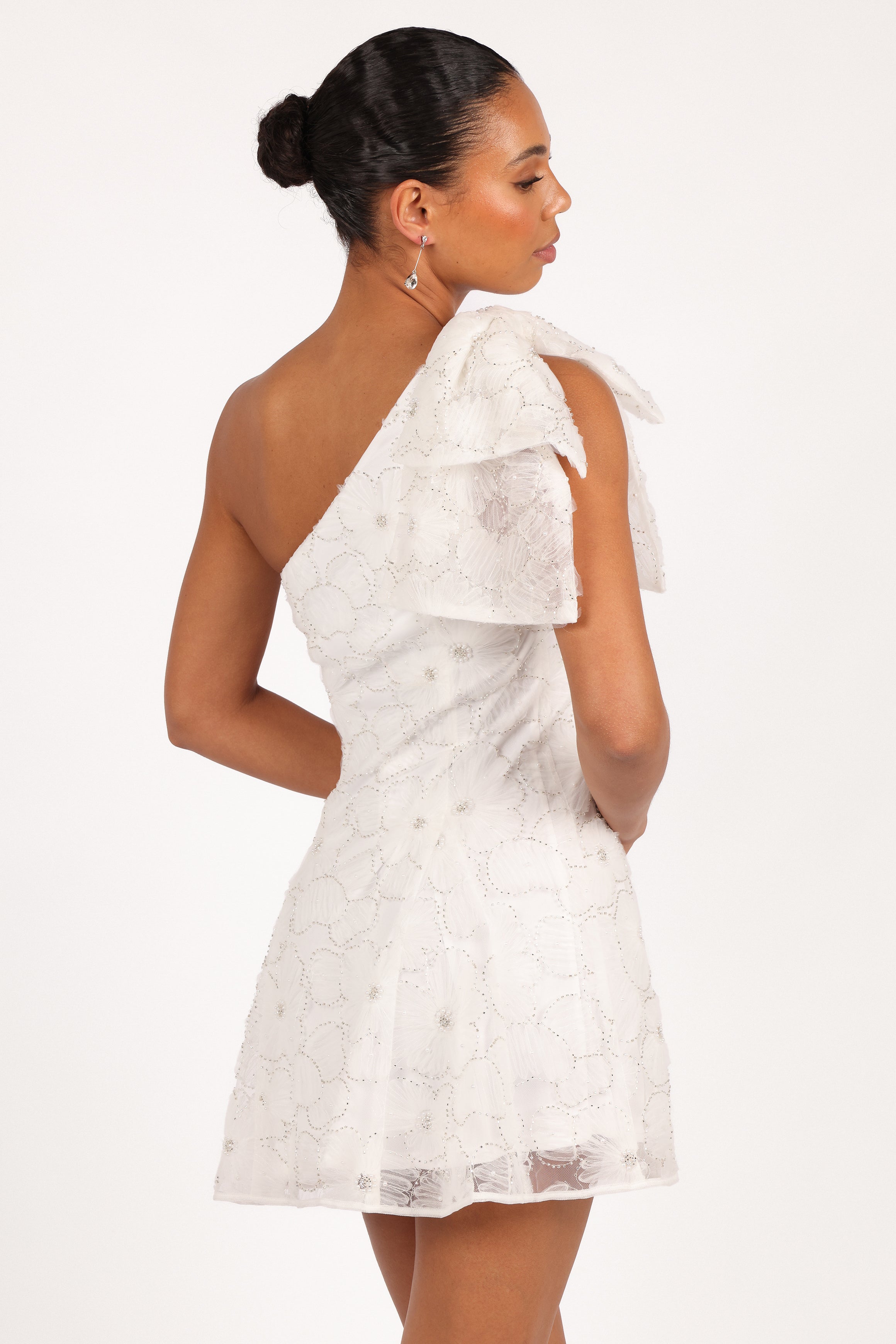 Petal and Pup USA DRESSES Ashly Off Shoulder Mini Dress - White