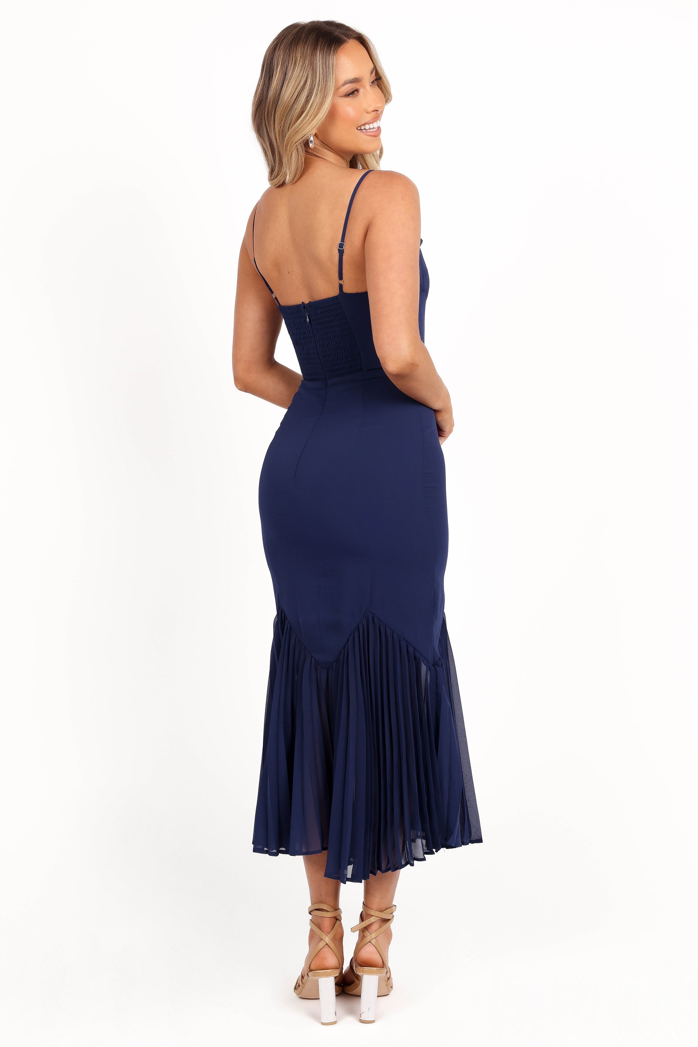 Petal and Pup USA DRESSES Ashton Midi Dress - Navy
