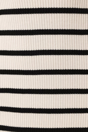 Petal and Pup USA DRESSES Ashyton Striped Midi Dress - White/Black