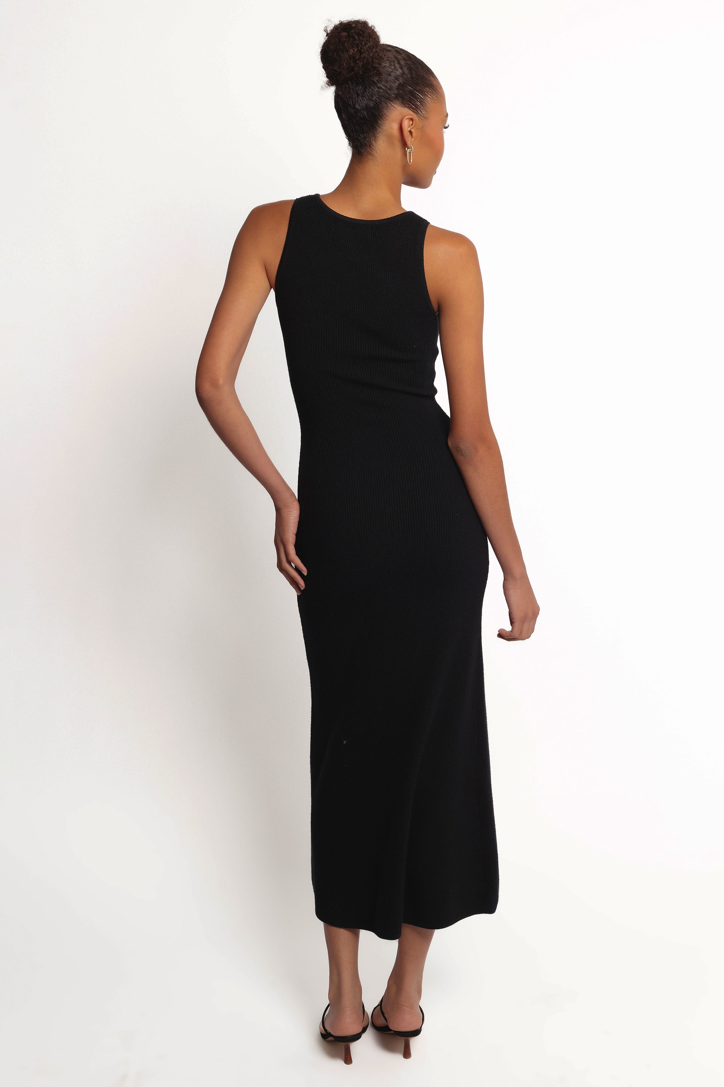 Petal and Pup USA DRESSES Aspen Button Up Knit Dress - Black