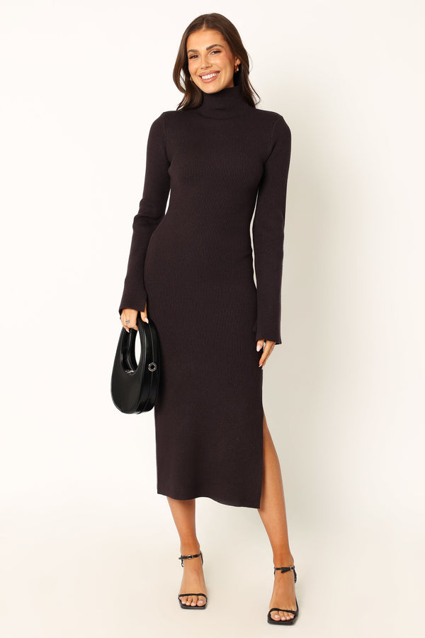 Petal and Pup USA DRESSES Astor Long Sleeve Midi Dress - Plum