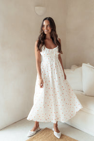 Petal and Pup USA DRESSES Auguste Midi Dress - Ditsy Heart