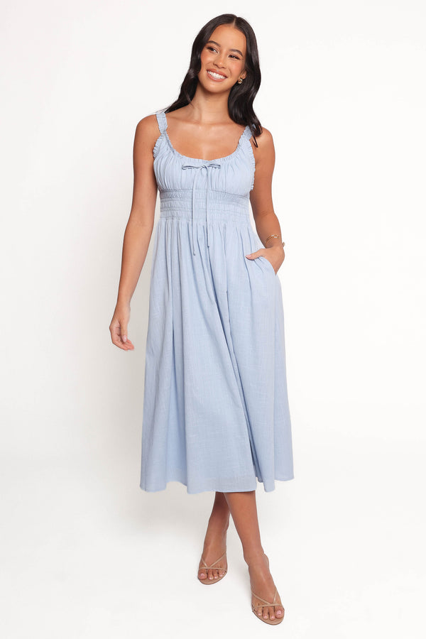 Petal and Pup USA DRESSES Auguste Midi Dress - Pale Blue (Hold for Amazon)