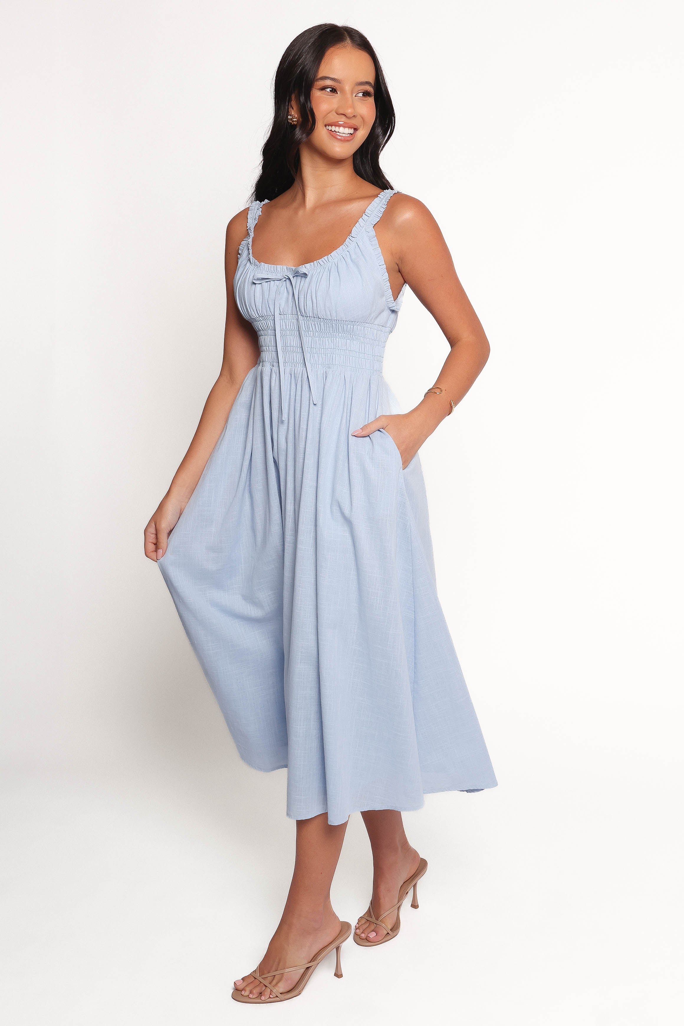 Petal and Pup USA DRESSES Auguste Midi Dress - Pale Blue (Hold for Amazon)