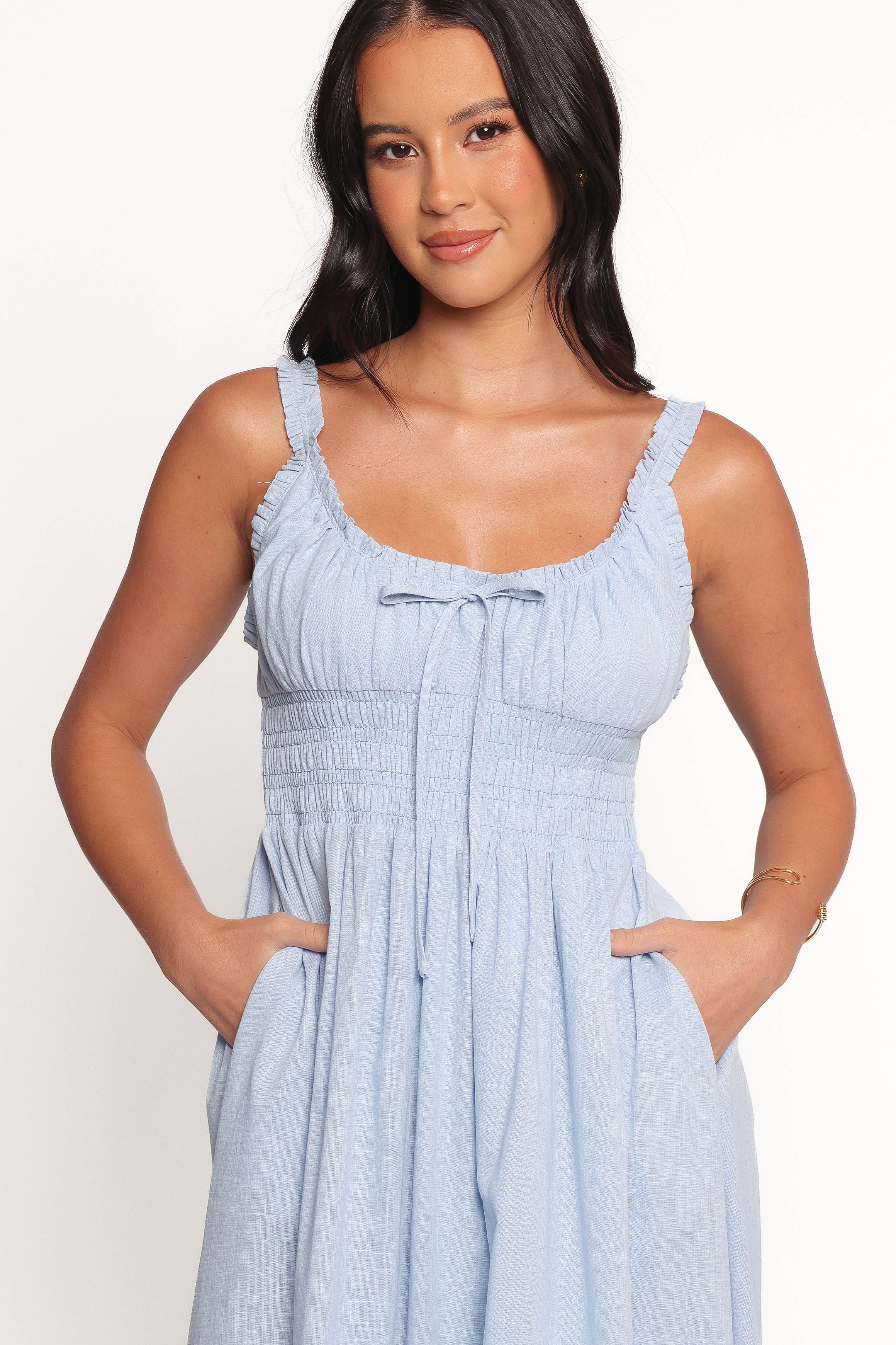 Petal and Pup USA DRESSES Auguste Midi Dress - Pale Blue (Hold for Amazon)