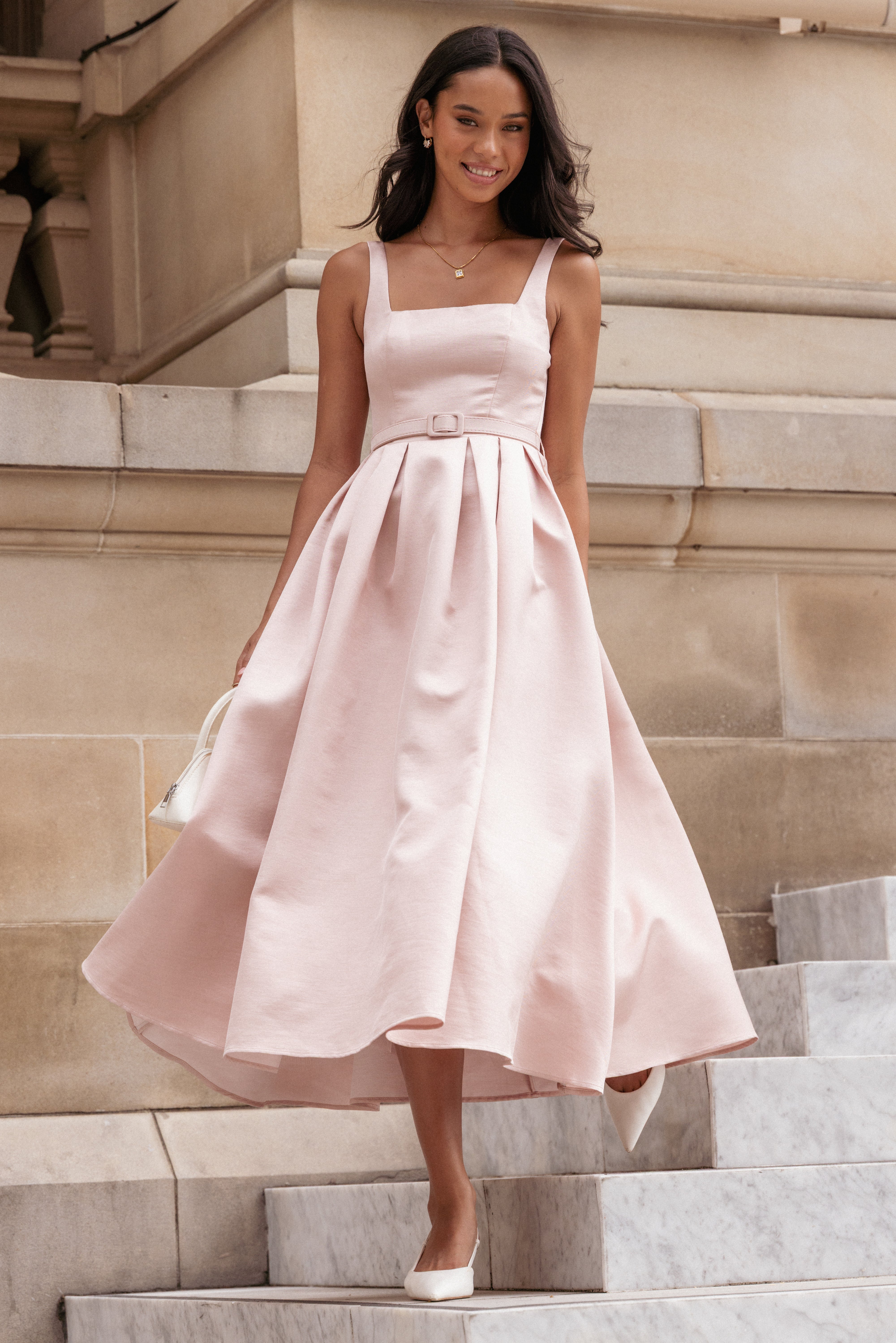 Petal and Pup USA DRESSES Augustine Midi Dress - Dusty Pink