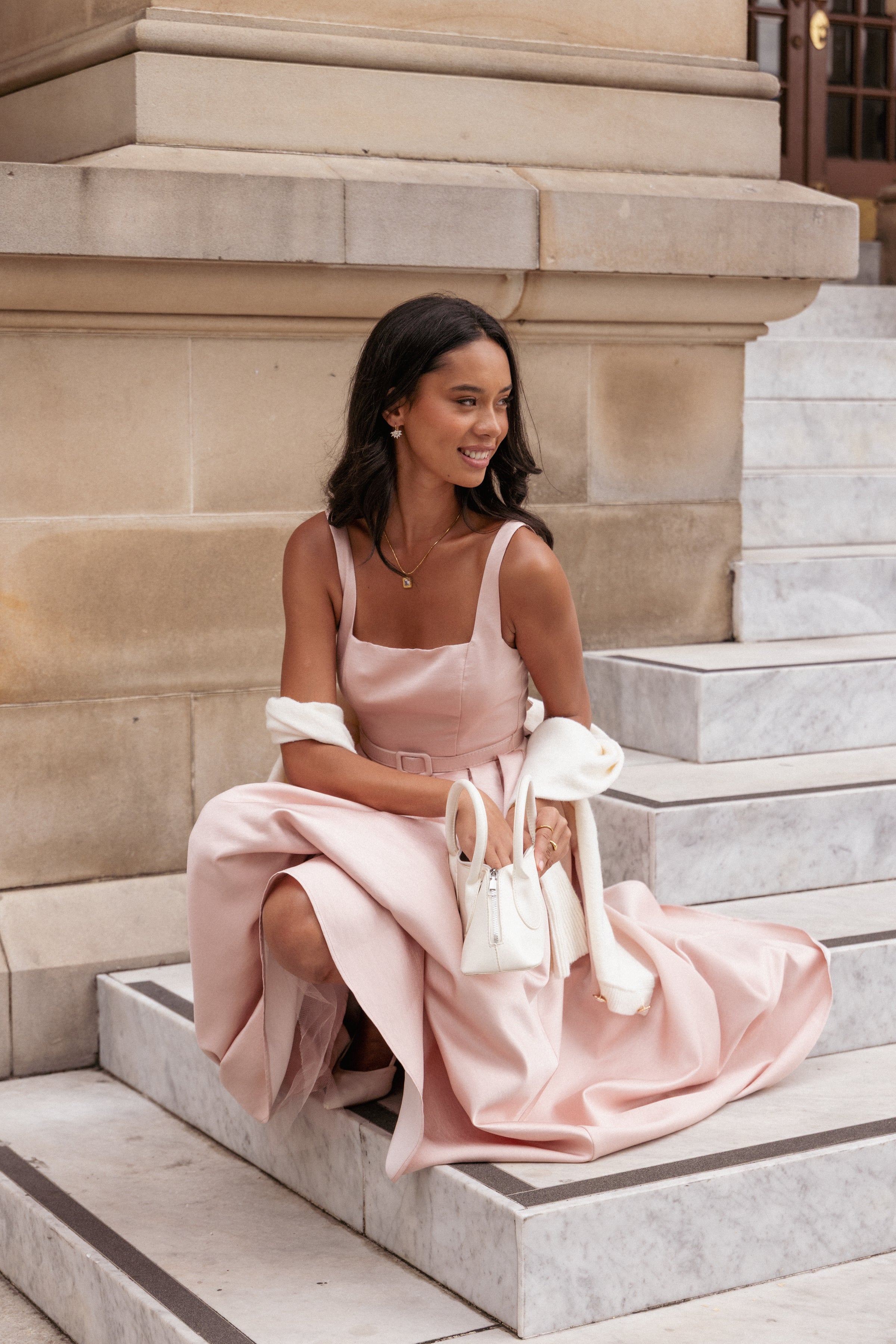 Petal and Pup USA DRESSES Augustine Midi Dress - Dusty Pink