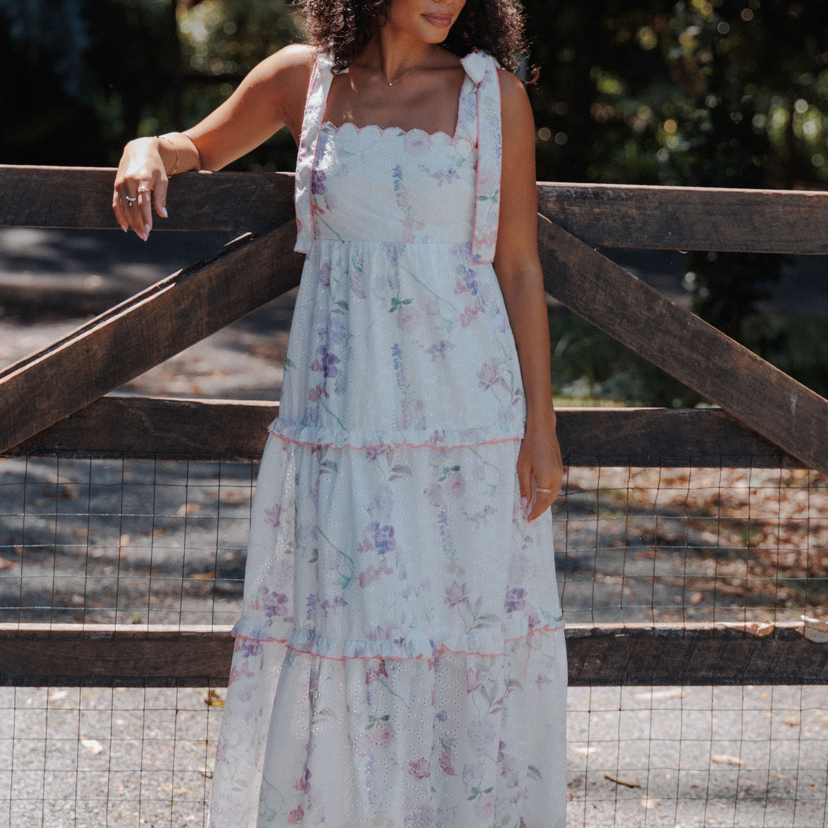 purple floral print maxi dress Zapaka Women Purple Floral Printed Chiffon A-Line Prom Dress V-neck Long Sleeves Long Evening Dress, Purple / S