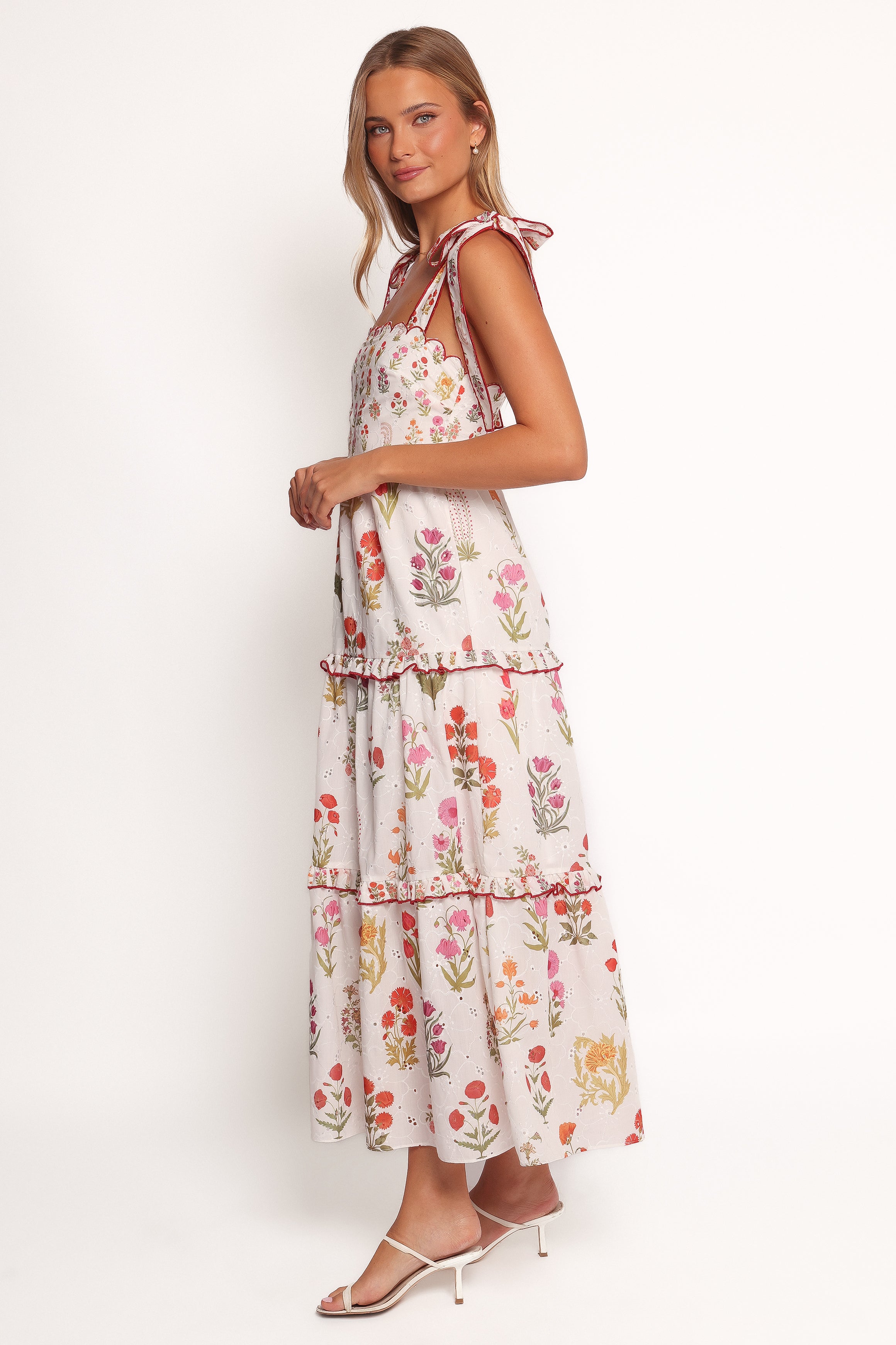 Petal and Pup USA DRESSES Aurelia Maxi Dress - White Floral