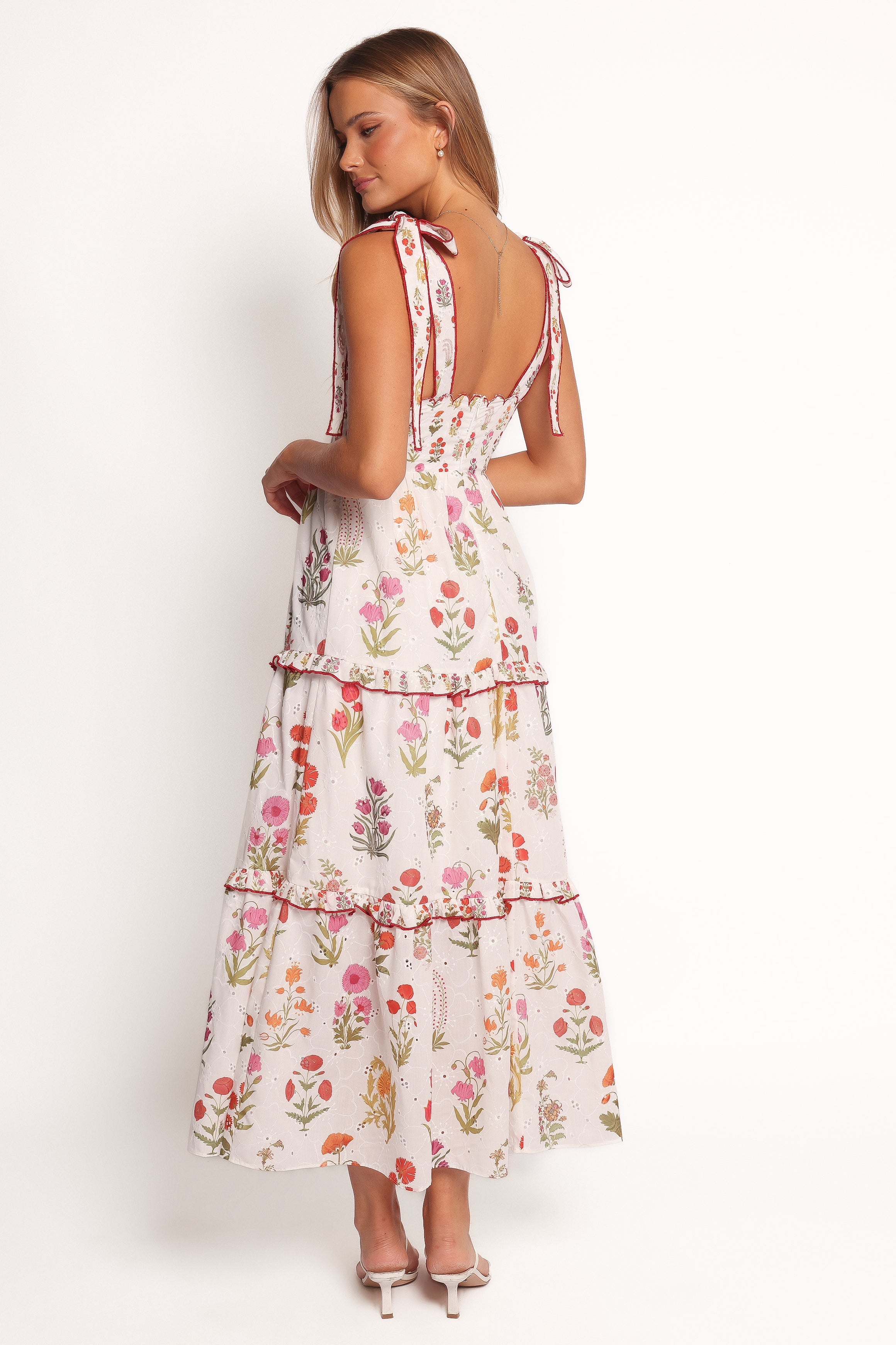 Petal and Pup USA DRESSES Aurelia Maxi Dress - White Floral