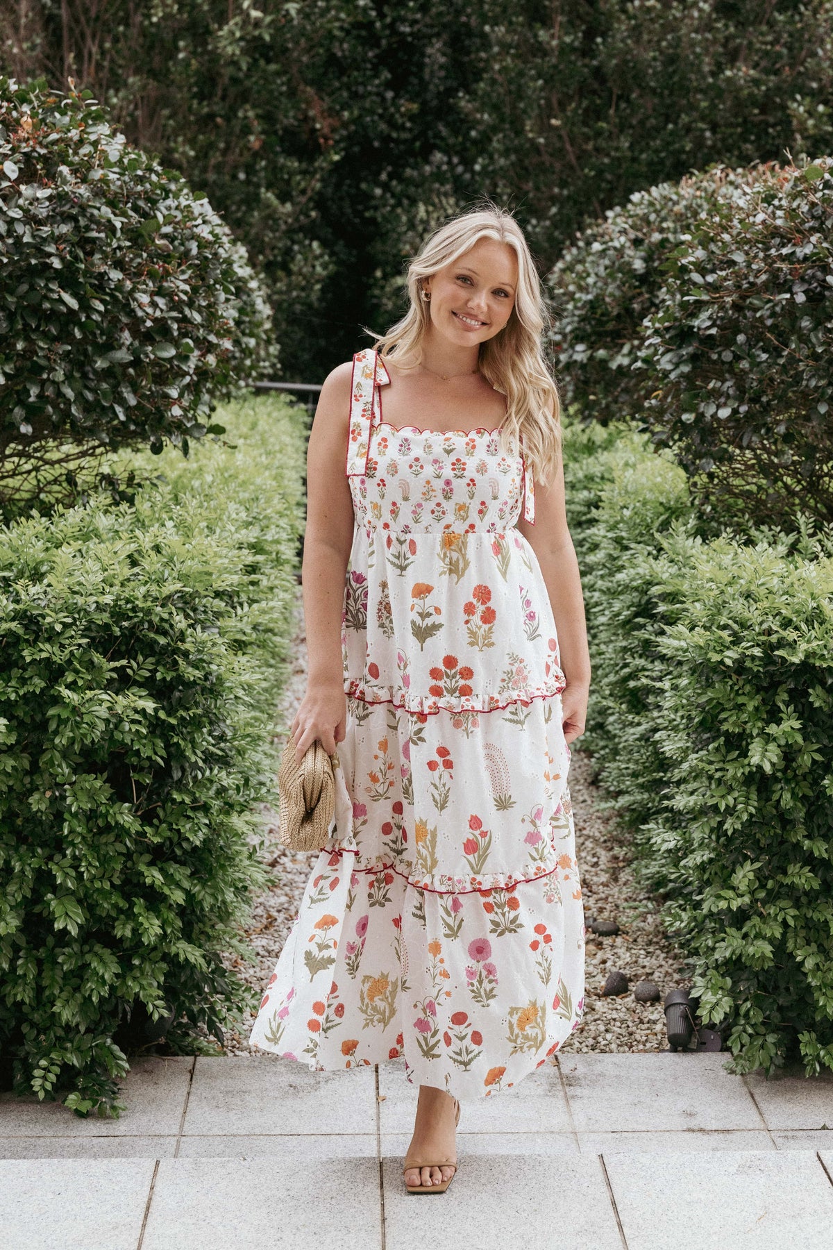 white floral print maxi dress Petal and Pup Women's Aurelia Maxi Dress