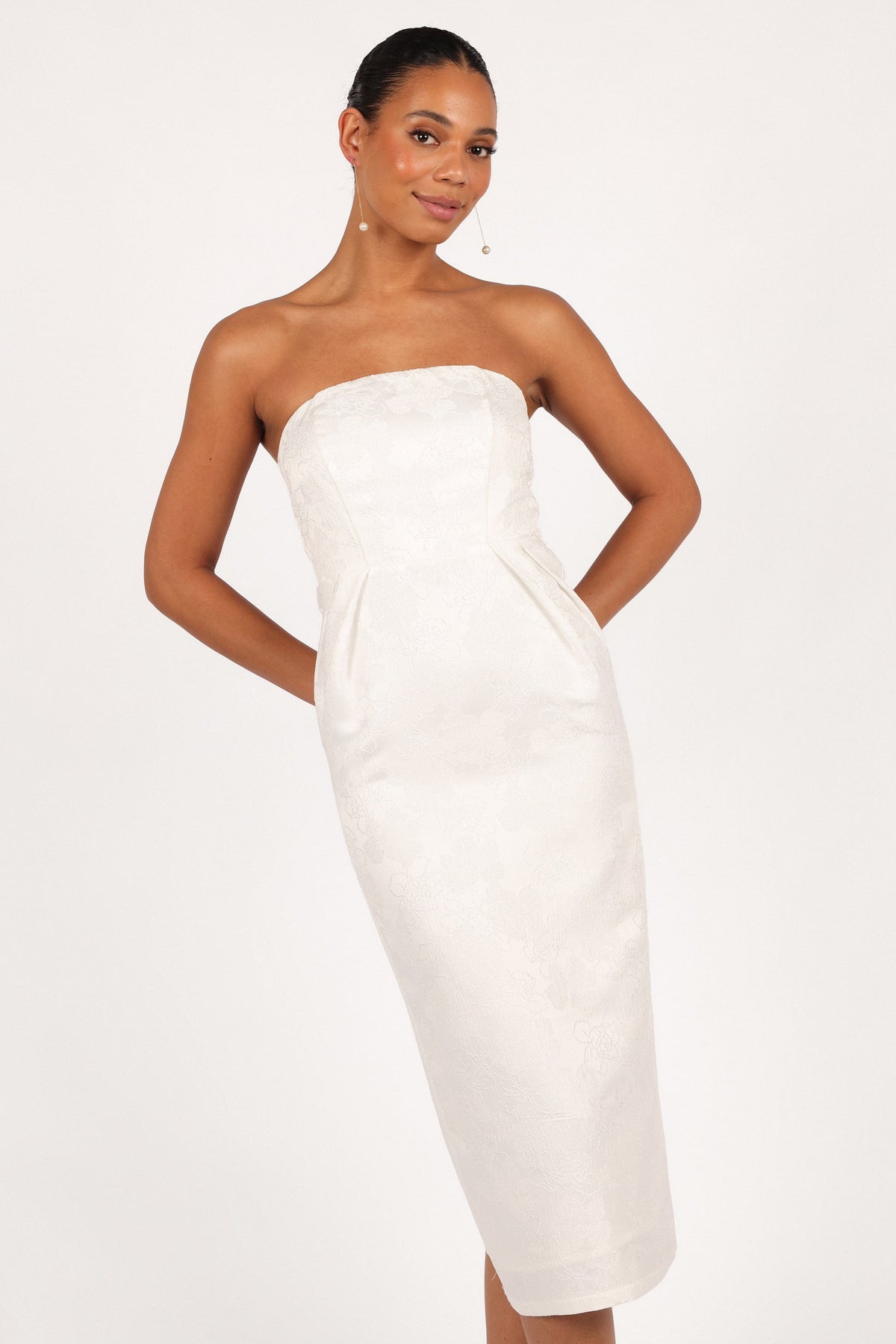 casual white strapless dress Petal and Pup Women's Avah Midi Golden Shirts – ties2you White Boho Maxi Dress _tab1_product-features Size:5X/32W-34W
