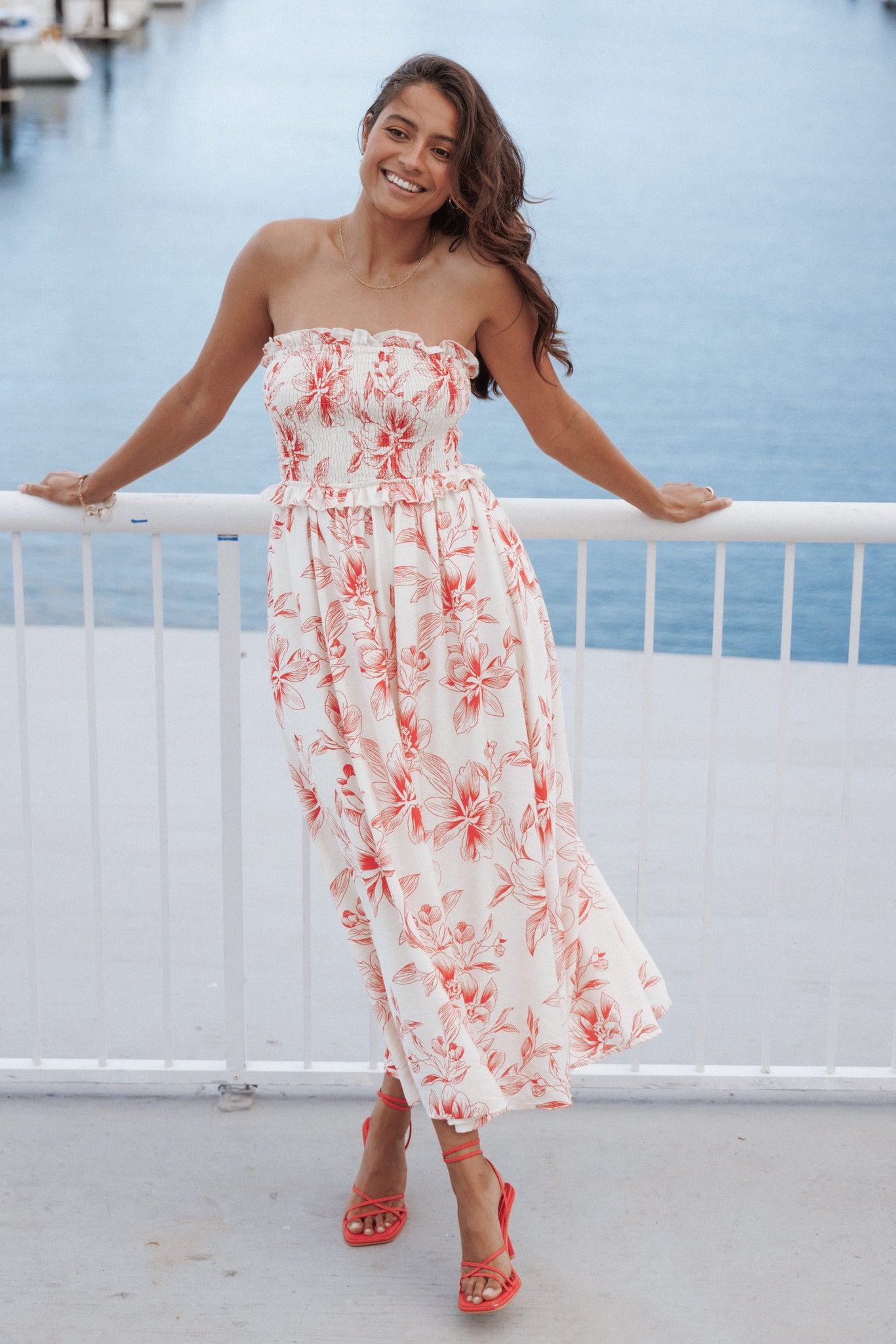 Avania Strapless Midi Dress