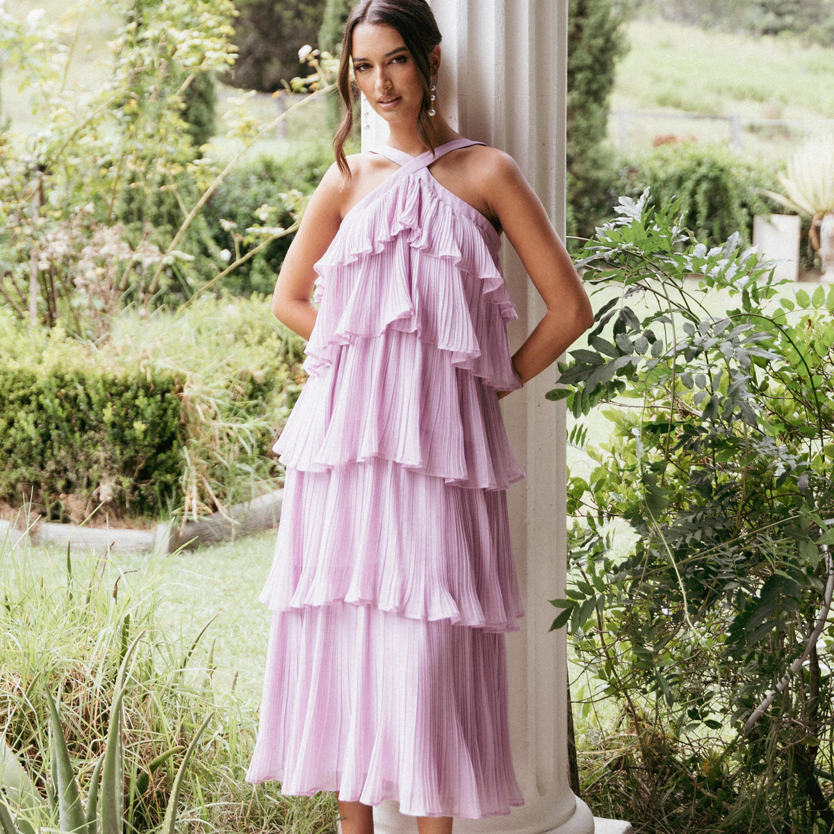 Aveline Midi Dress - Lilac