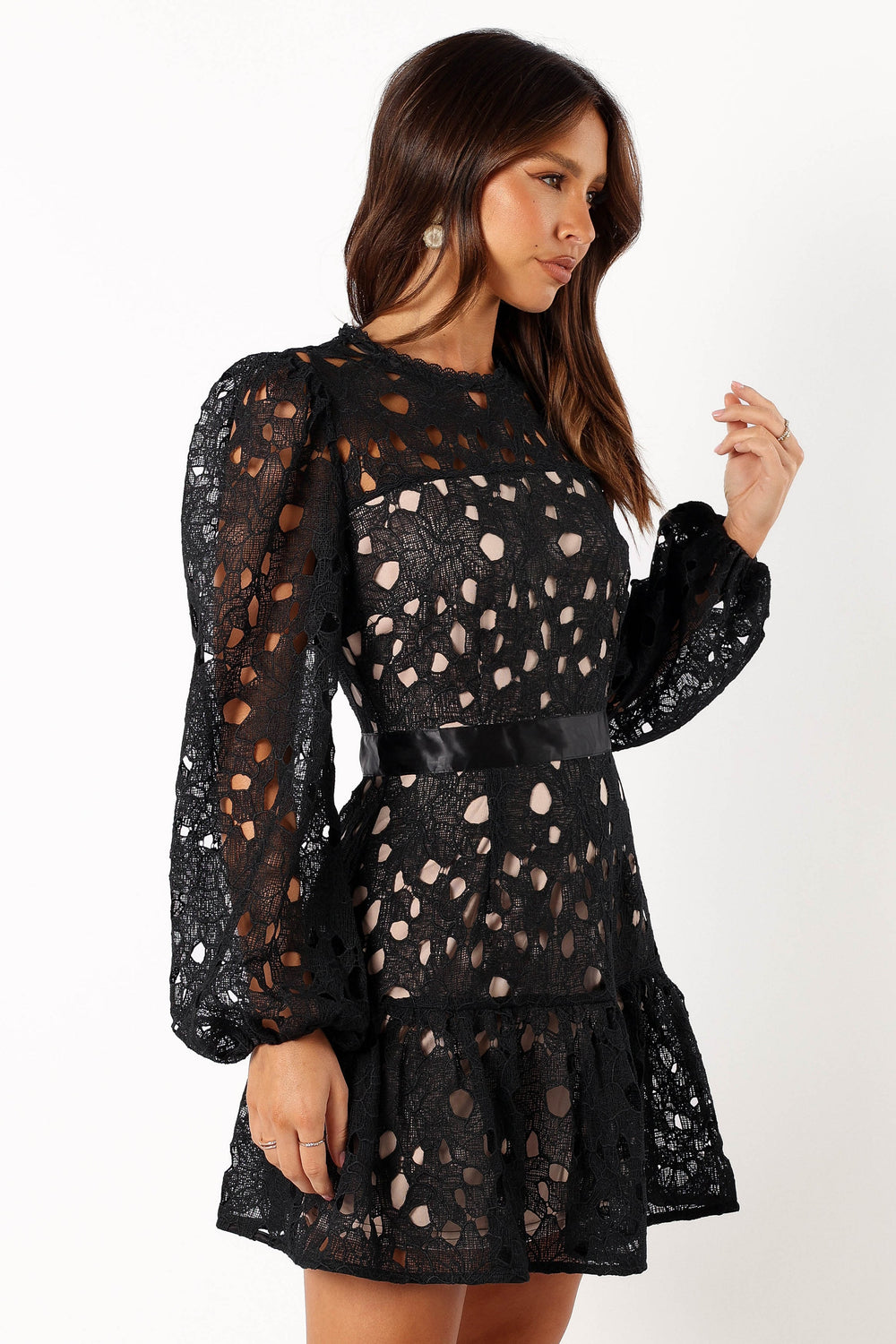 Aviana Long Sleeve Mini Dress - Black - Petal & Pup USA