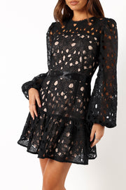 Petal and Pup USA DRESSES Aviana Long Sleeve Mini Dress - Black